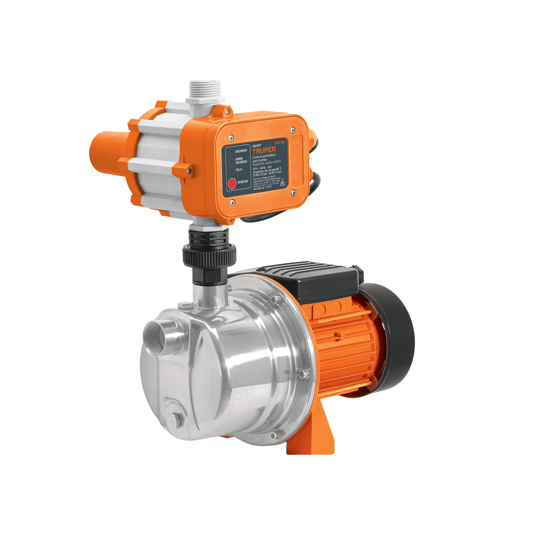 BOMBA PRESURIZADORA 1/2 HP, ACERO INOXIDABLE