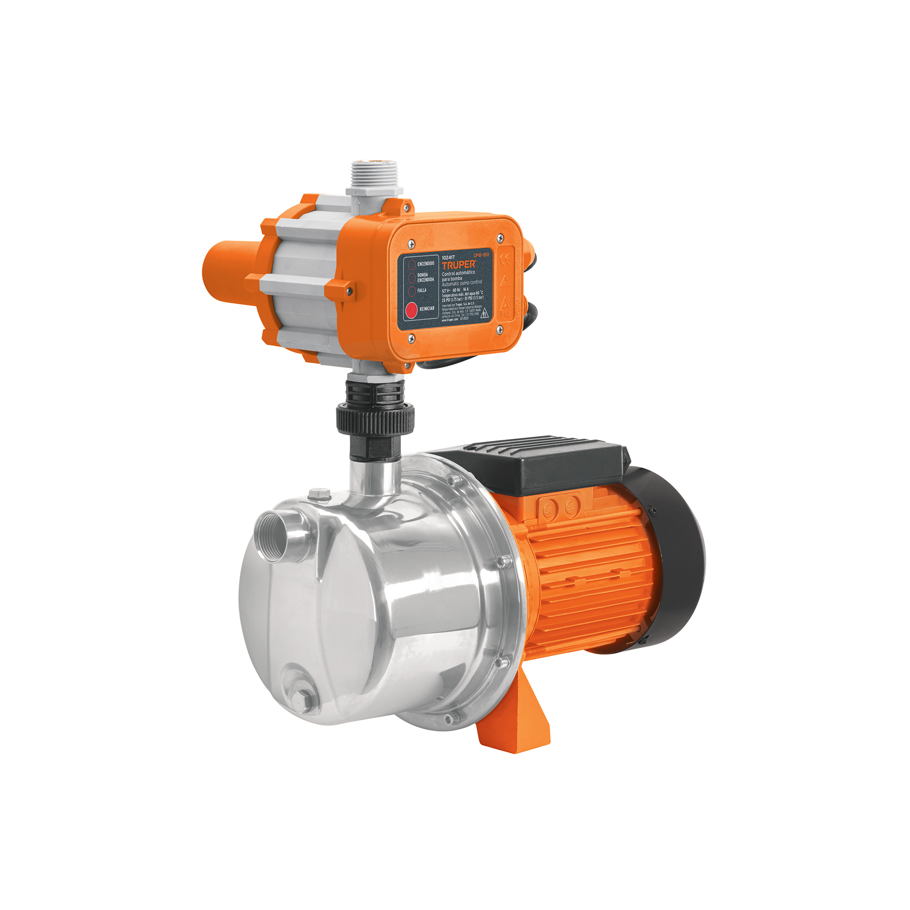 BOMBA PRESURIZADORA 1 HP, ACERO INOXIDABLE