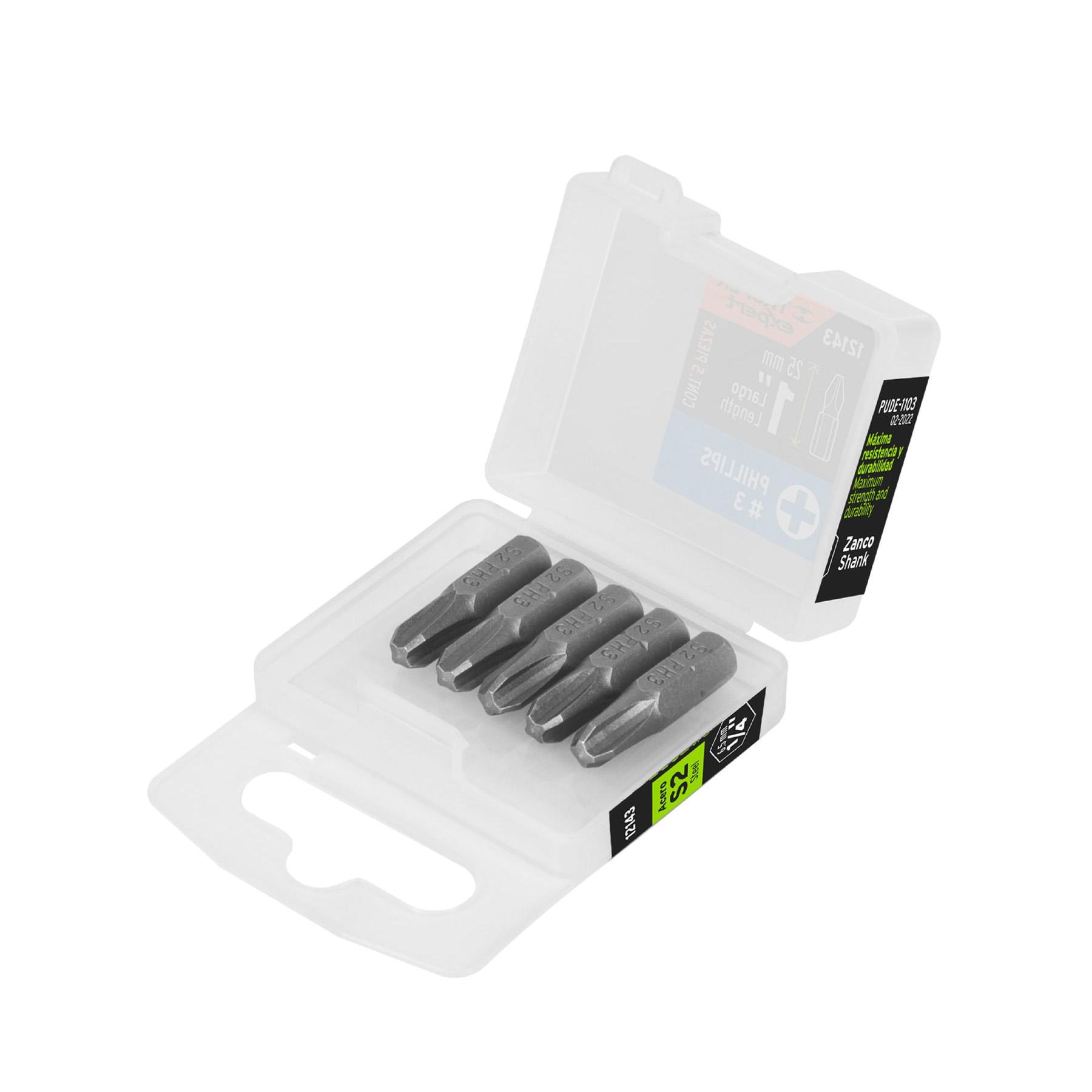 "ESTUCHE CON 5 PUNTAS DE CRUZ PH3 LARGO 1"", TRUPER EXPERT"