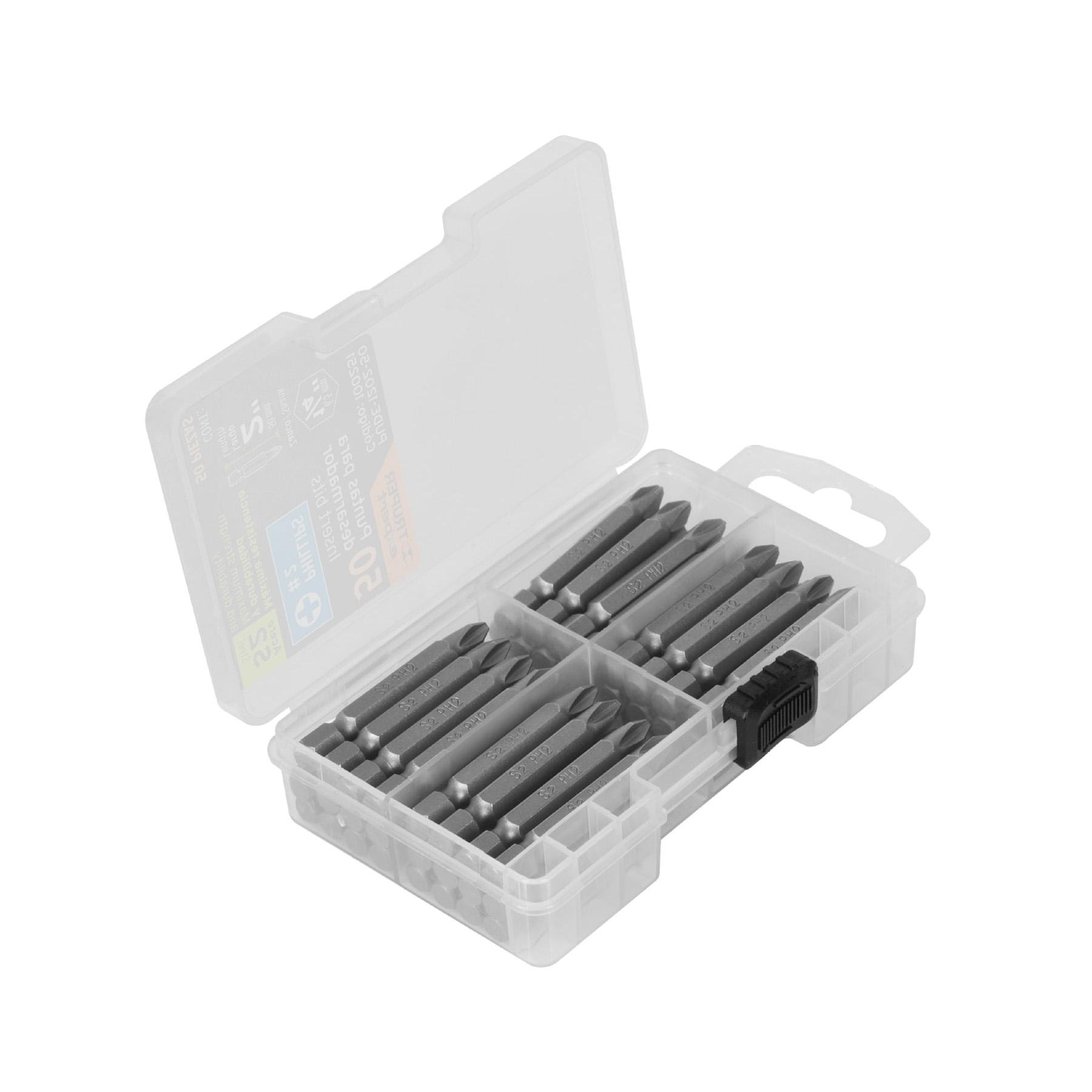 "ESTUCHE CON 50 PUNTAS DE CRUZ PH2 LARGO 2"", TRUPER EXPERT"