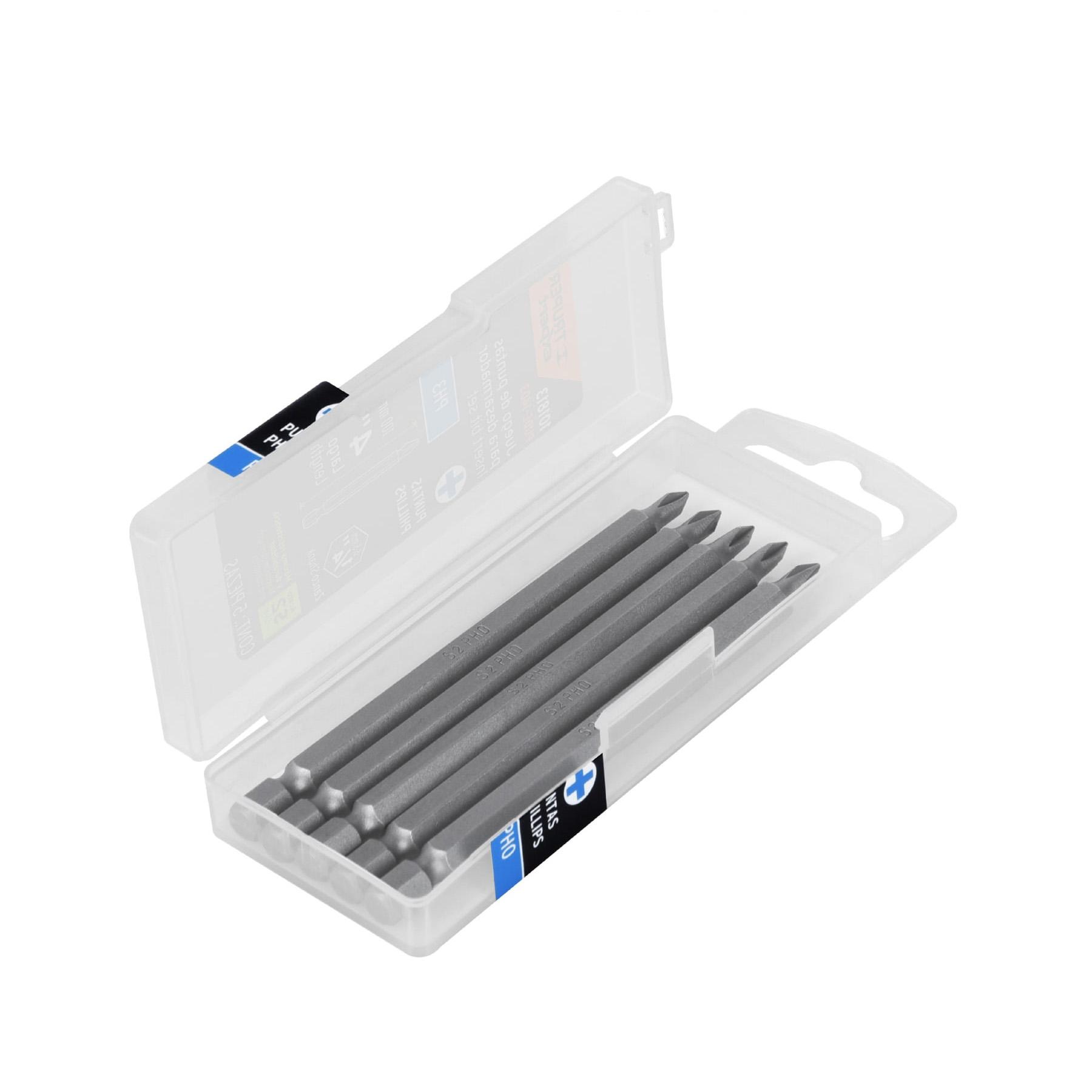 "ESTUCHE CON 5 PUNTAS DE CRUZ PH0 LARGO 4"", TRUPER EXPERT"