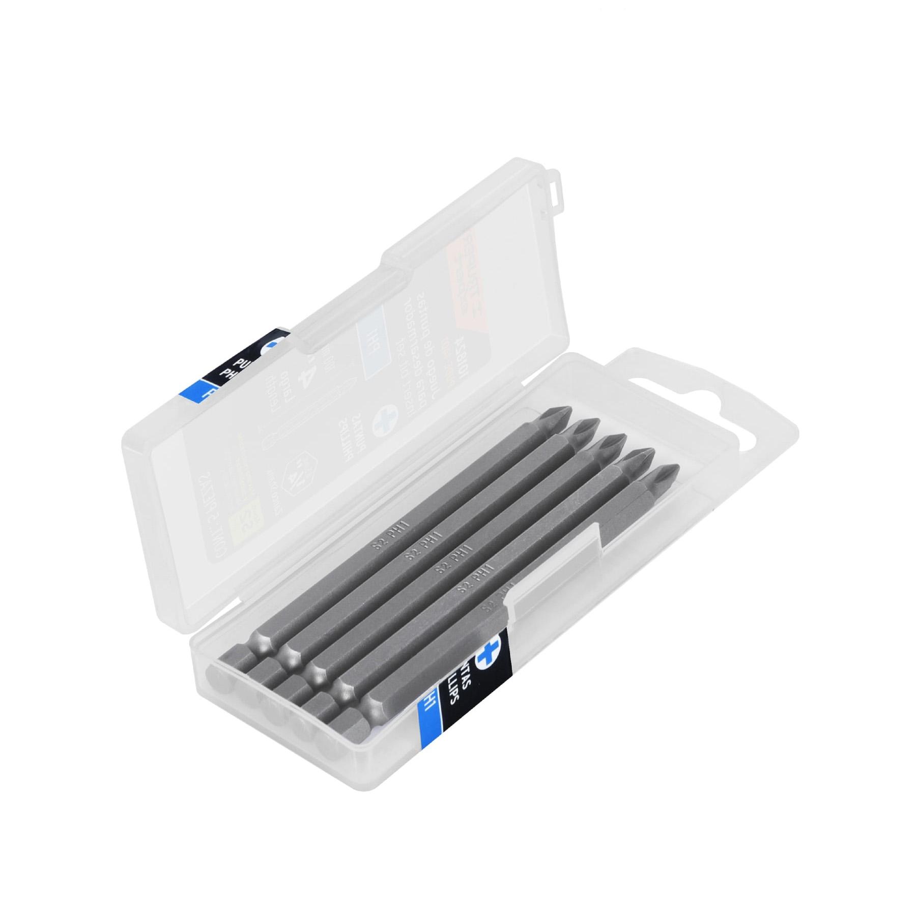 "ESTUCHE CON 5 PUNTAS DE CRUZ PH1 LARGO 4"", TRUPER EXPERT"