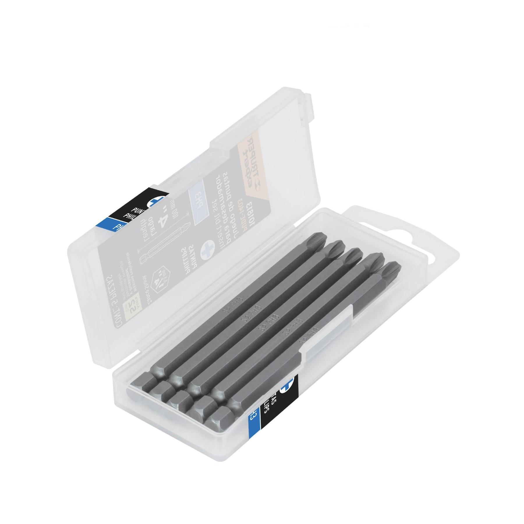"ESTUCHE CON 5 PUNTAS DE CRUZ PH3 LARGO 4"", TRUPER EXPERT"