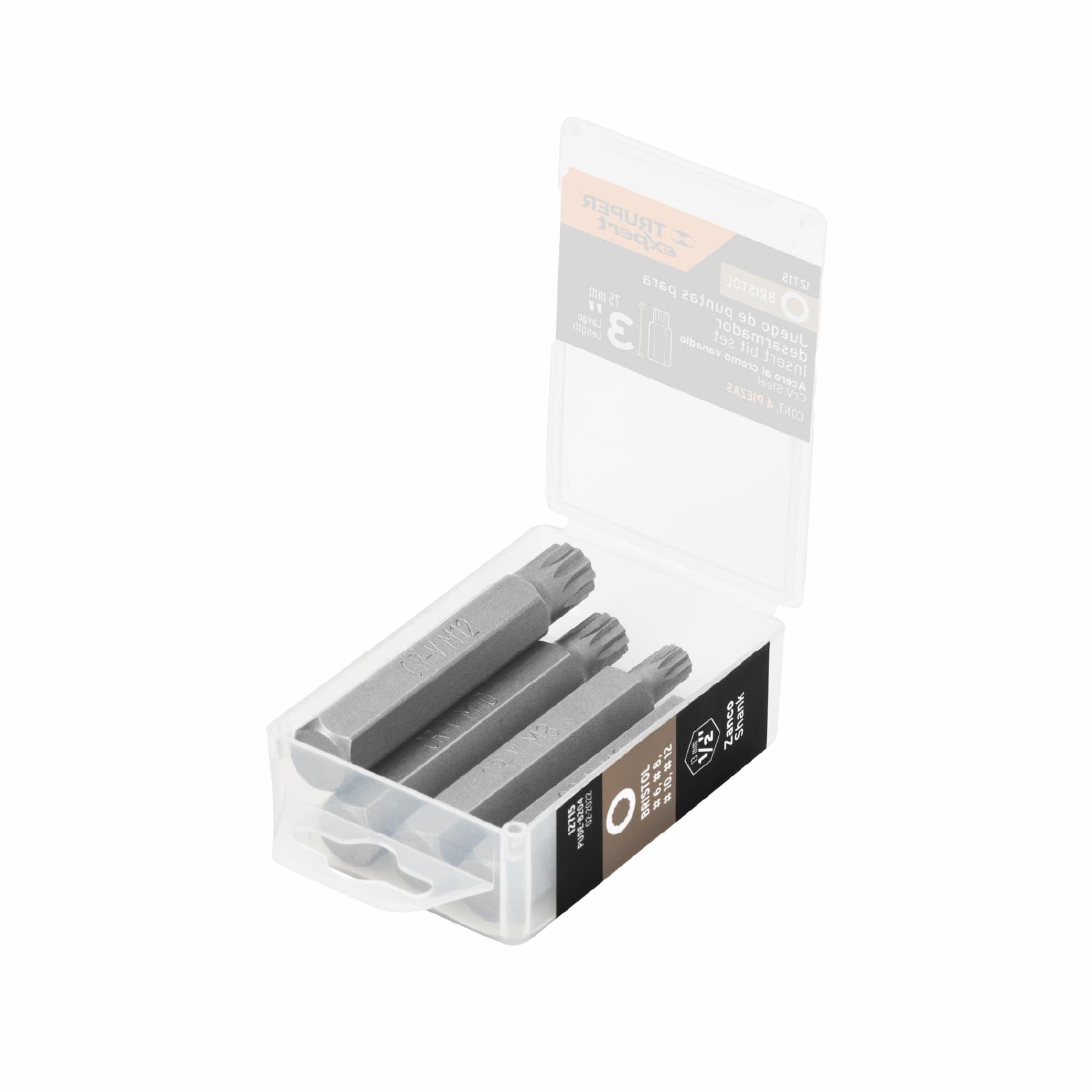 "ESTUCHE CON 4 PUNTAS BRÍSTOL COMBINADAS LARGO 3"", EXPERT"