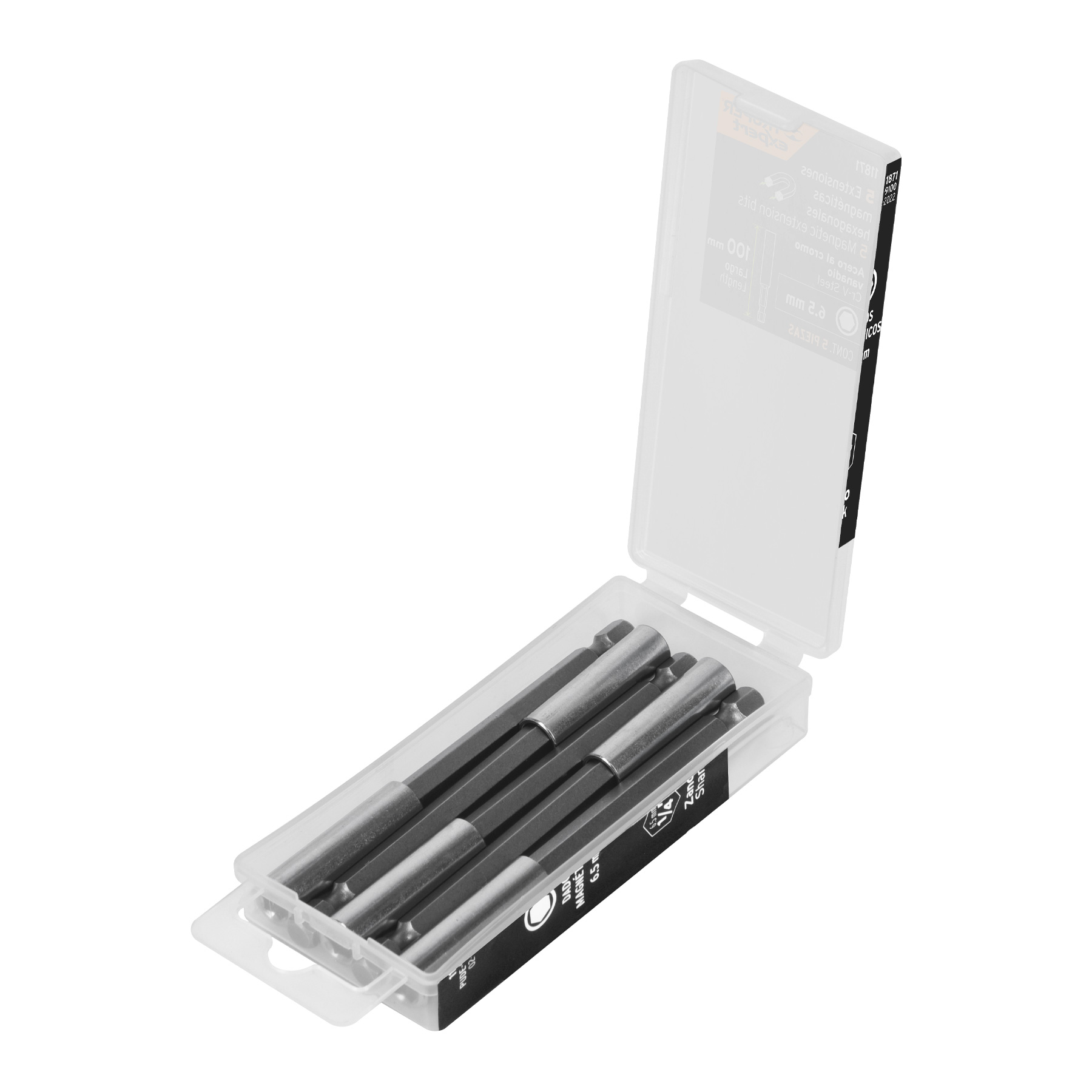 ESTUCHE CON 5 EXTENSIONES DE 100 MM MAGNÉTICAS, EXPERT