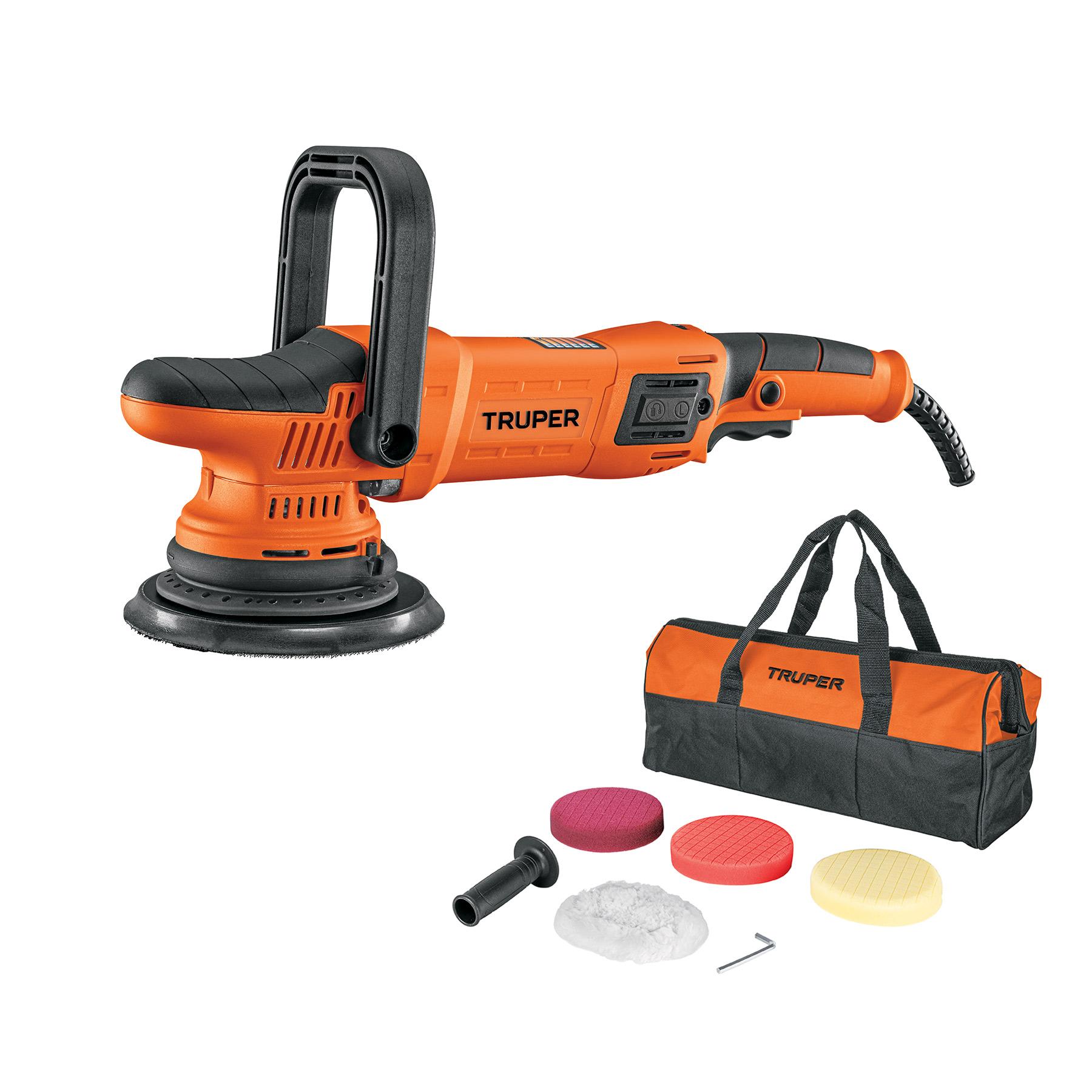 "PULIDORA DOBLE ACCIÓN 6"", 900W, TRUPER PRO"