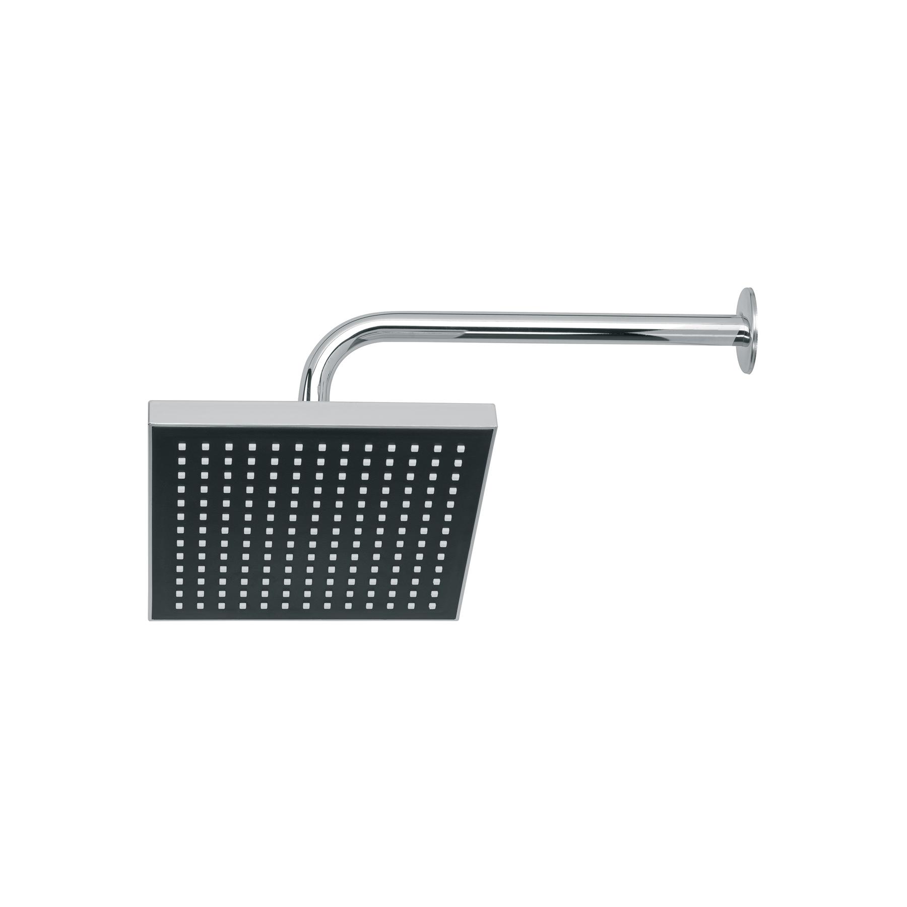 REGADERA CUADRADA ABS 8' ACABADO CROMO CON BRAZO, FOSET