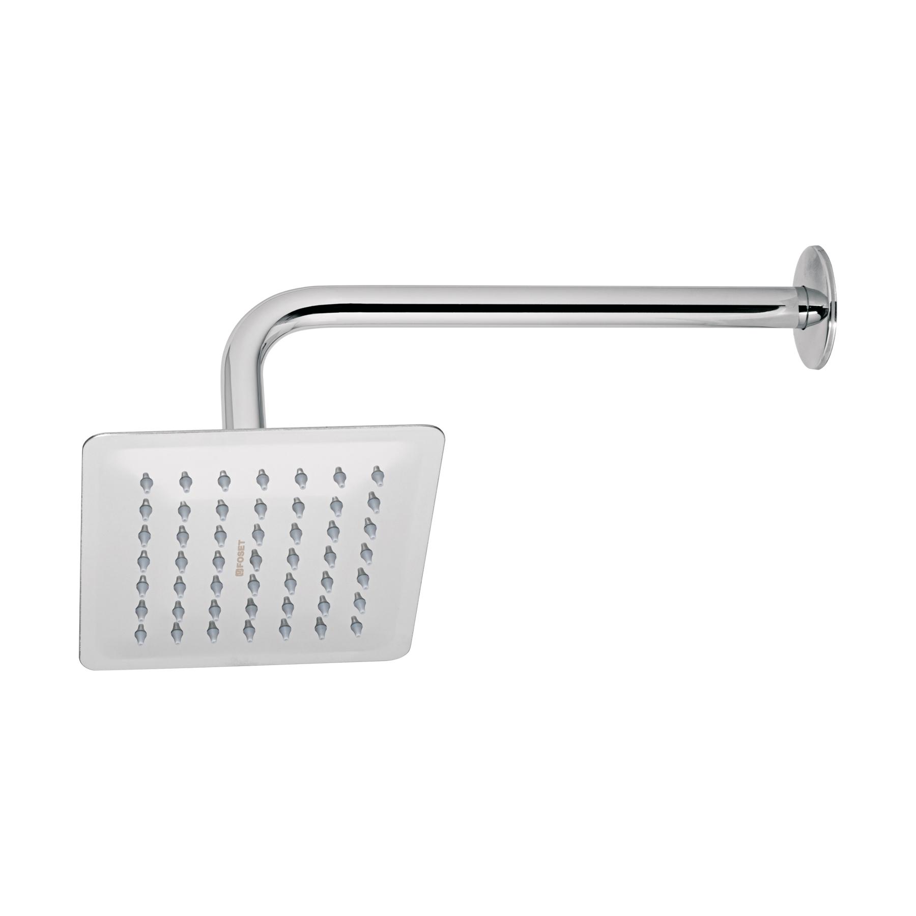 "REGADERA CUADRADA 6"", ACERO INOX, CON BRAZO, CROMO, TÚBIG"