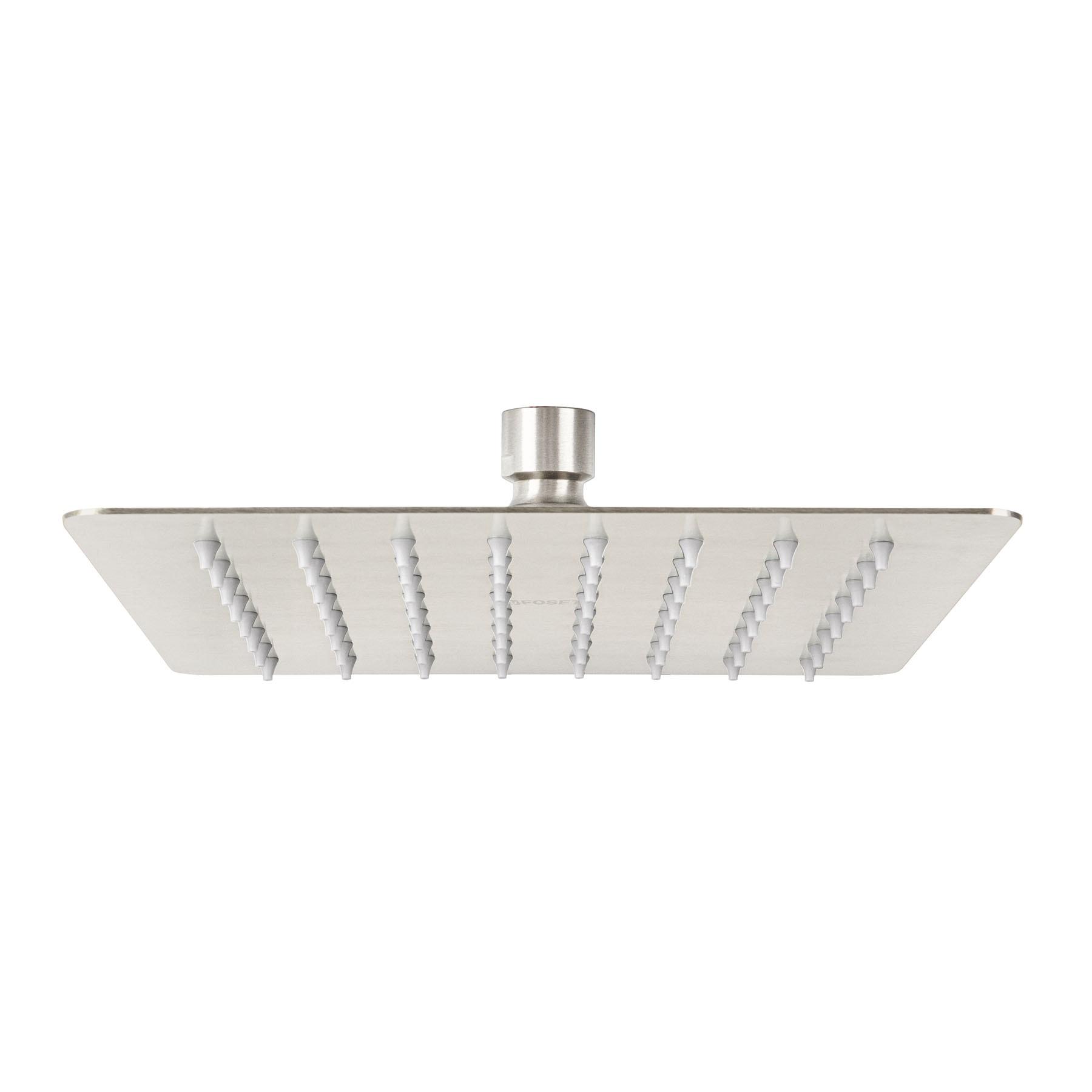 "REGADERA CUADRADA 8"", ACERO INOX, SIN BRAZO, SATÍN, TÚBIG"