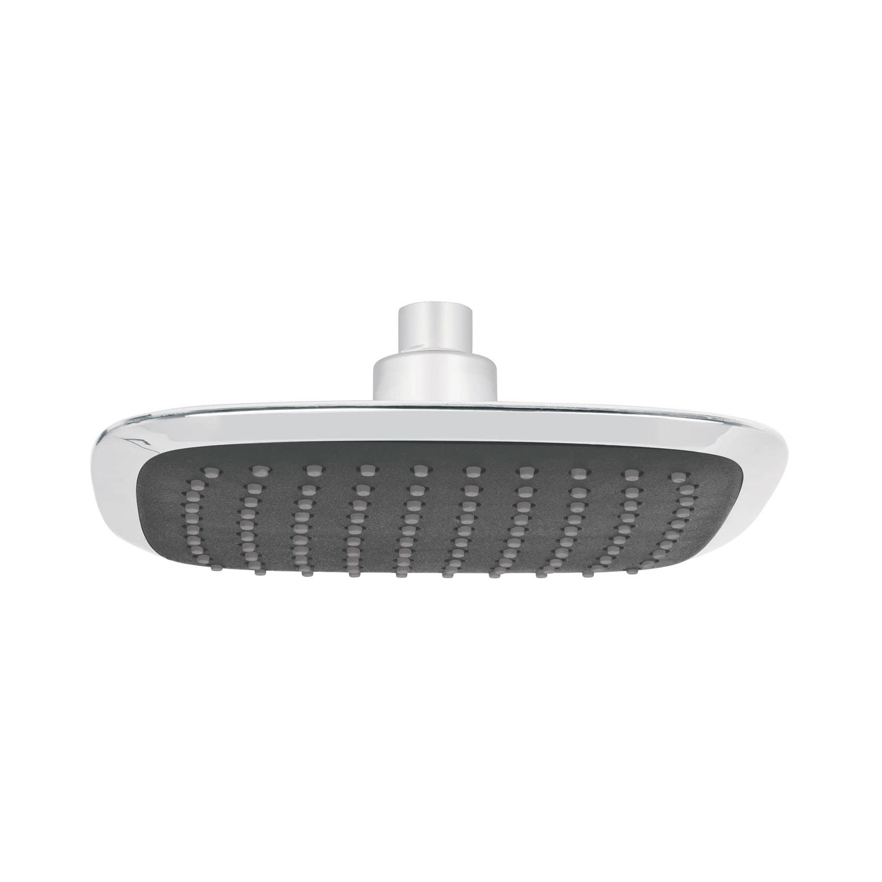 REGADERA CUADRADA PLATO ANCHO 8' GRIS-CROMO, SIN BRAZO, AERO