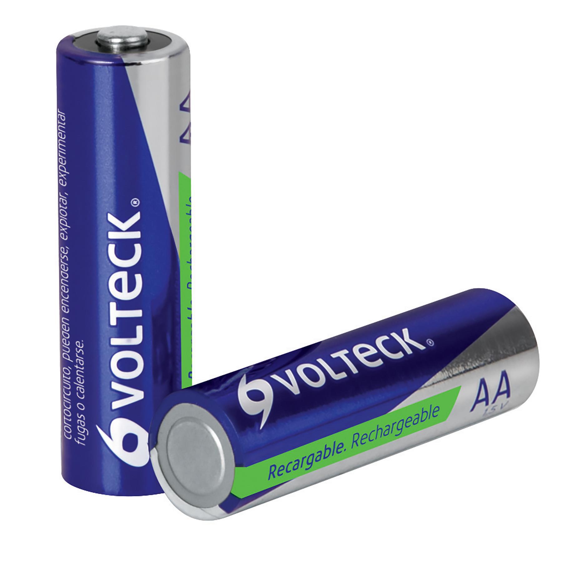 BLÍSTER CON 2 PILAS AA RECARGABLES LARGA DURACIÓN, 2500 MAH