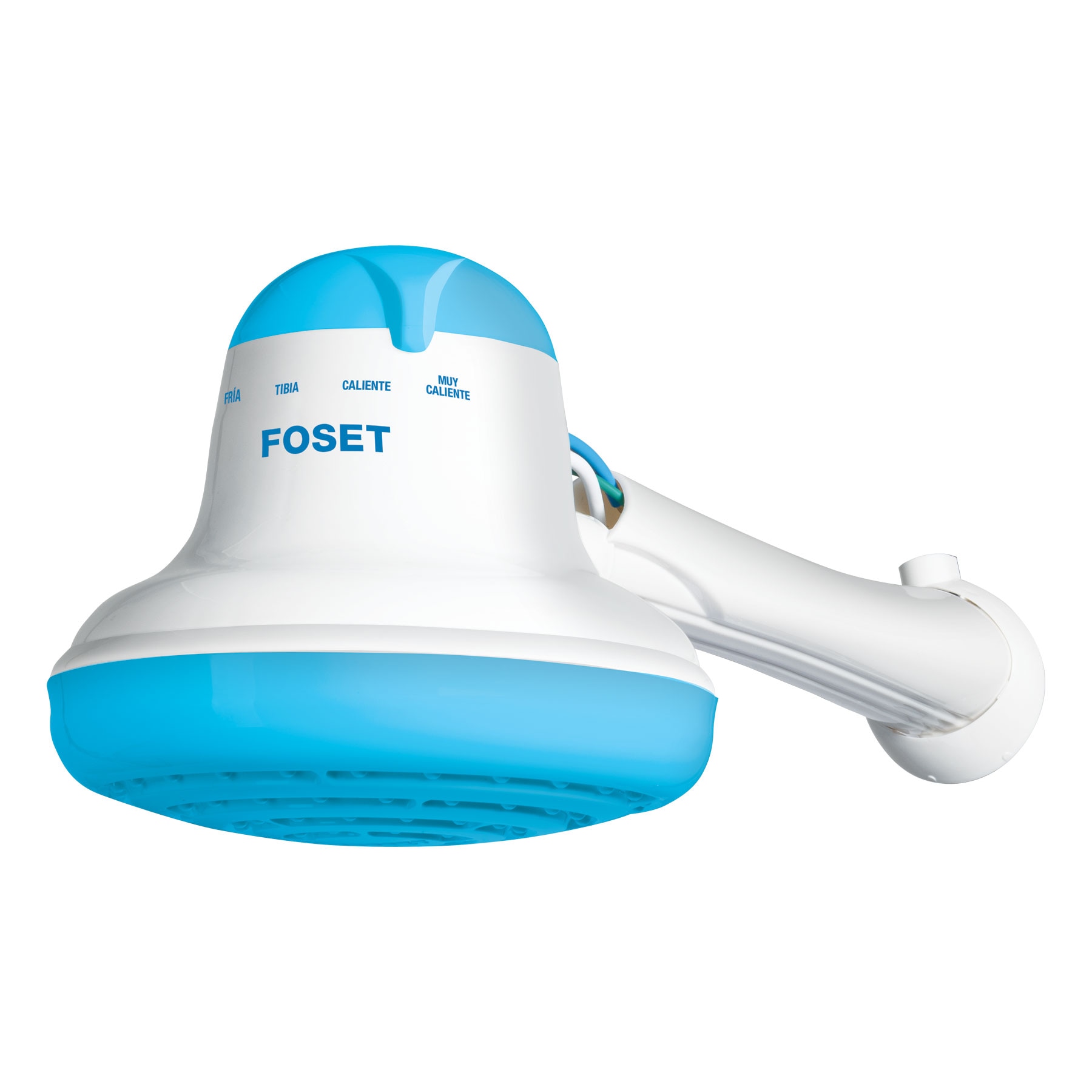 REGADERA ELÉCTRICA DE 4 TEMPERATURAS., 6-1/2', AZUL, FOSET