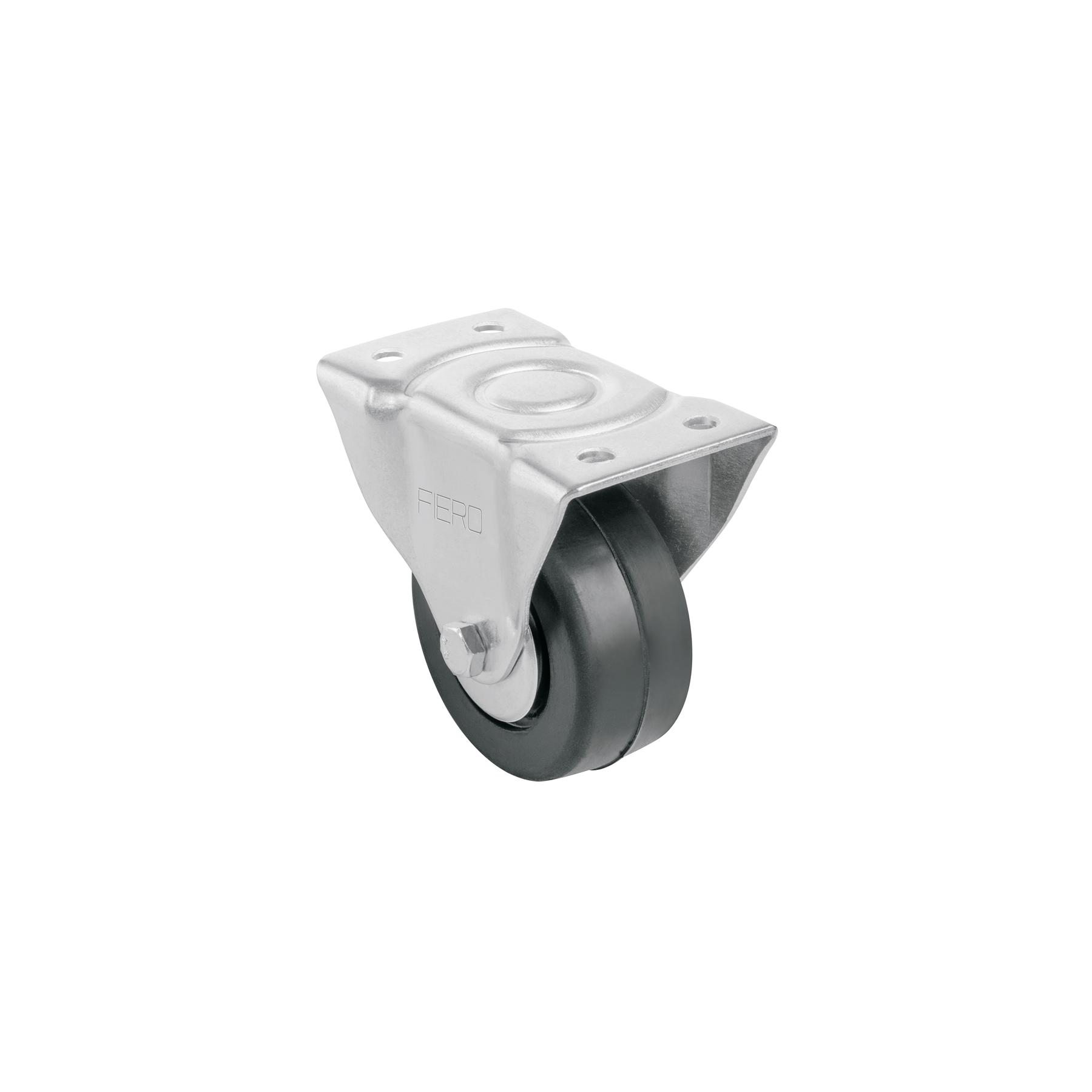 "RODAJA HULE 3"", PLACA FIJA CON BALERO, CARGA 60 KG, FIERO"
