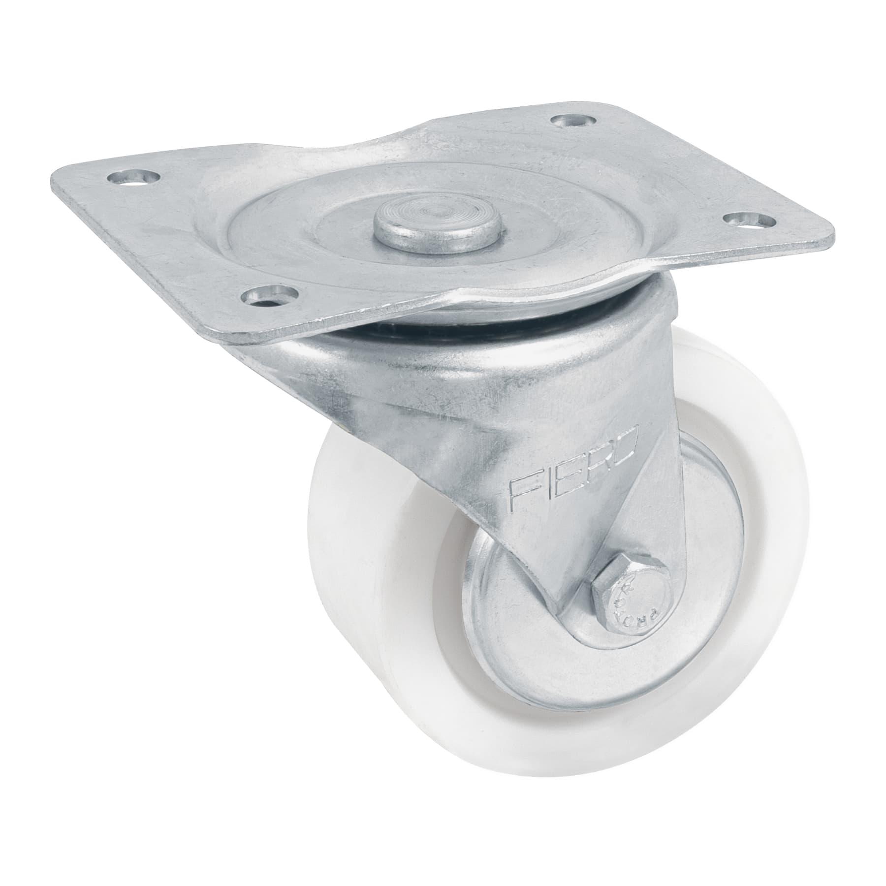 "RODAJA DE POLIETILENO 4"" PLACA GIRATORIA, CON BALERO, FIERO"