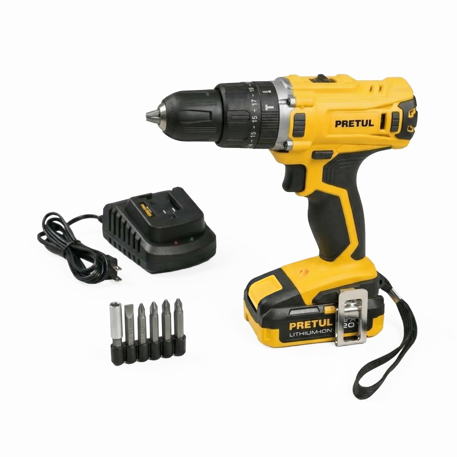 "ROTOMARTILLO 1/2"", 20V, 1 BATERÍA 2AH, PRETUL"