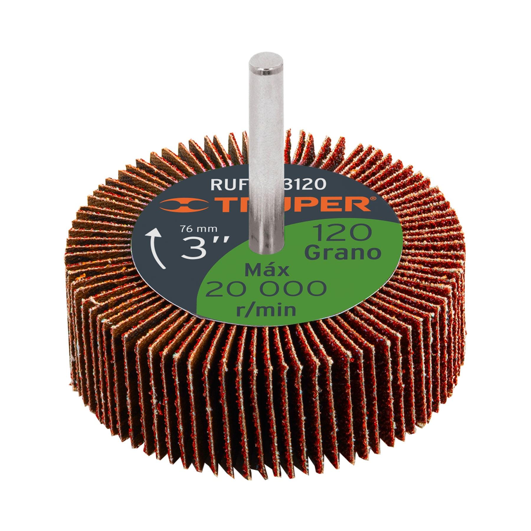 "RUEDA FLAP DE 3"", GRANO 120, TRUPER"