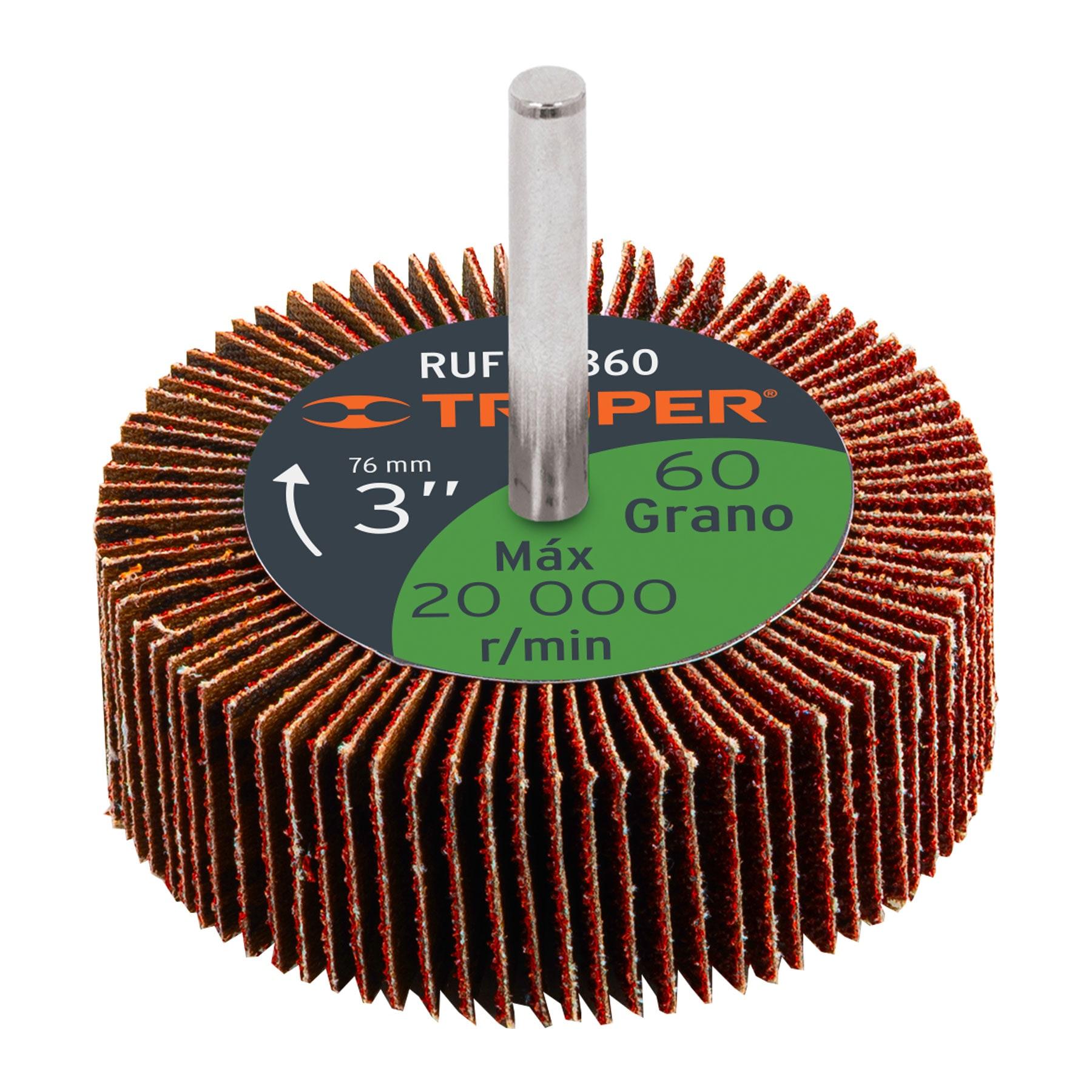 "RUEDA FLAP DE 3"", GRANO 60, TRUPER"