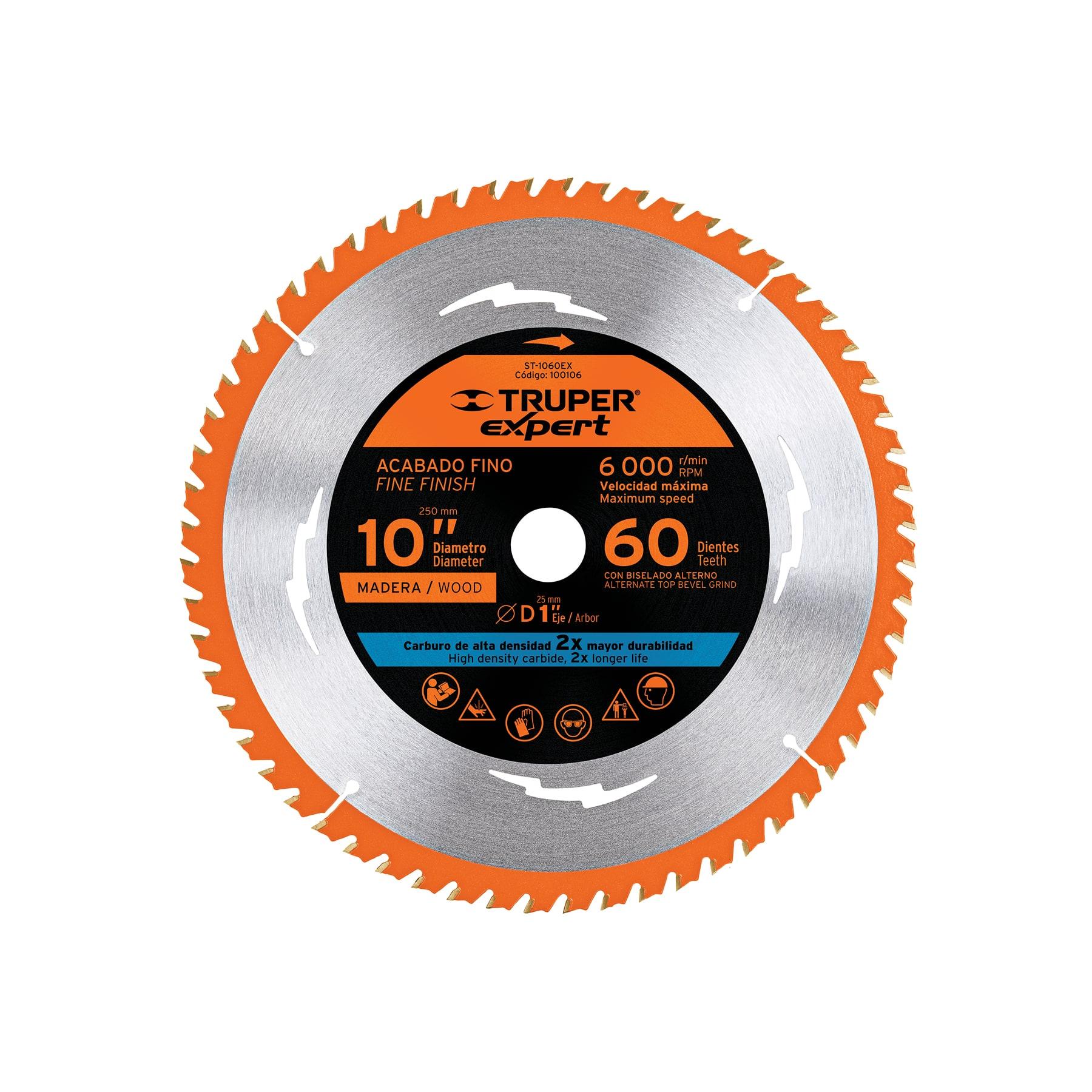 "DISCO SIERRA 10"" PARA MADERA, 60 DIENTES CENTRO 1"", EXPERT"