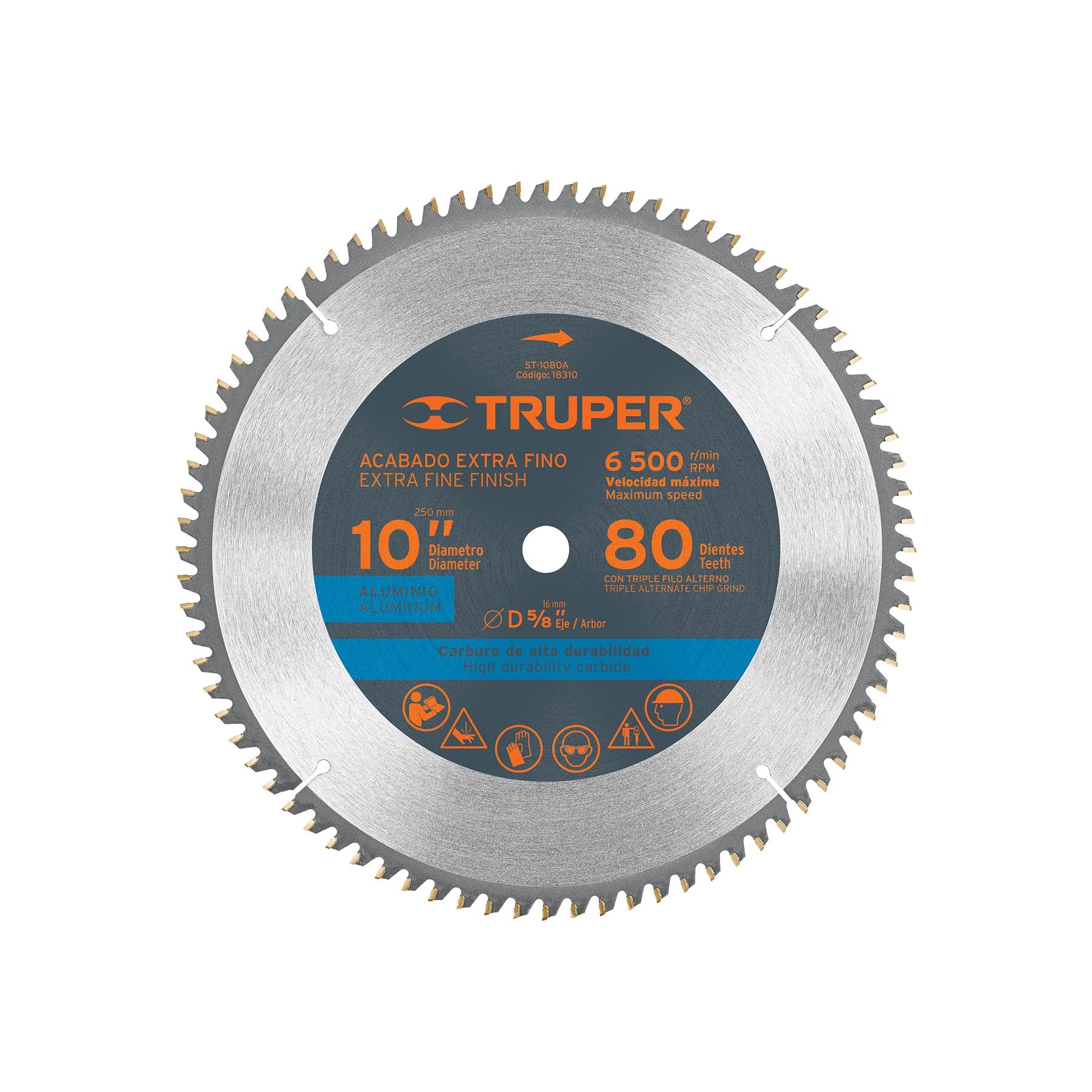 "DISCO SIERRA 10"" PARA ALUMINIO, 80 DIENTES CENTRO 5/8"""