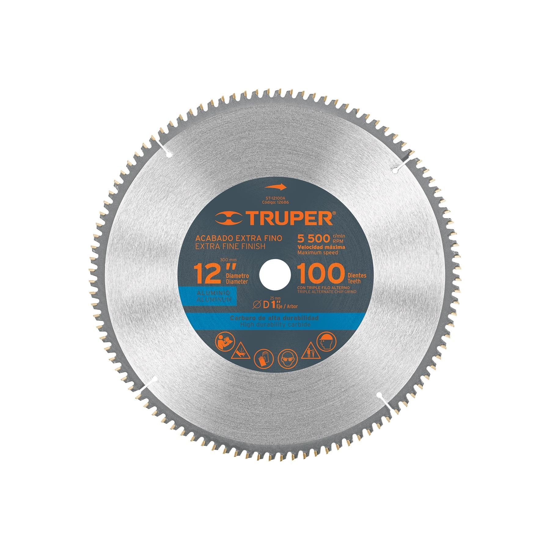 "DISCO SIERRA 12"" PARA ALUMINIO, 100 DIENTES CENTRO 1"""