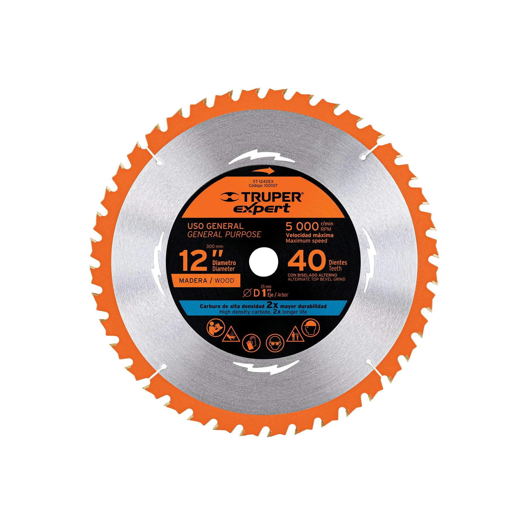 "DISCO SIERRA 12"" PARA MADERA, 40 DIENTES CENTRO 1"", EXPERT"