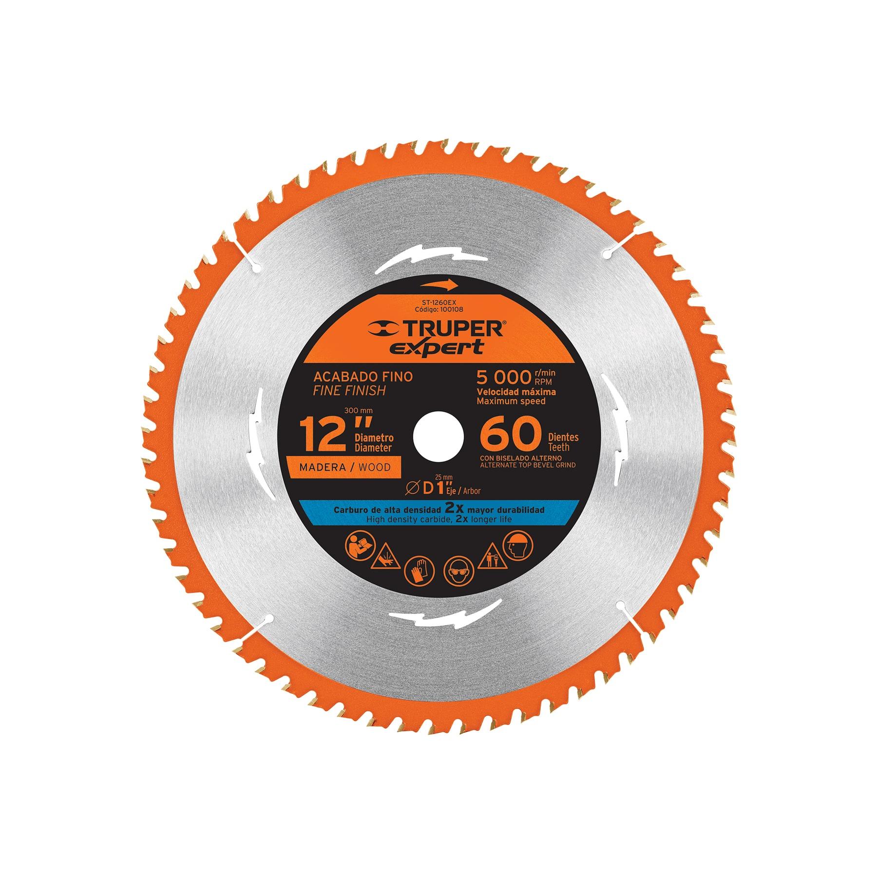 "DISCO SIERRA 12"" PARA MADERA, 60 DIENTES CENTRO 1"", EXPERT"