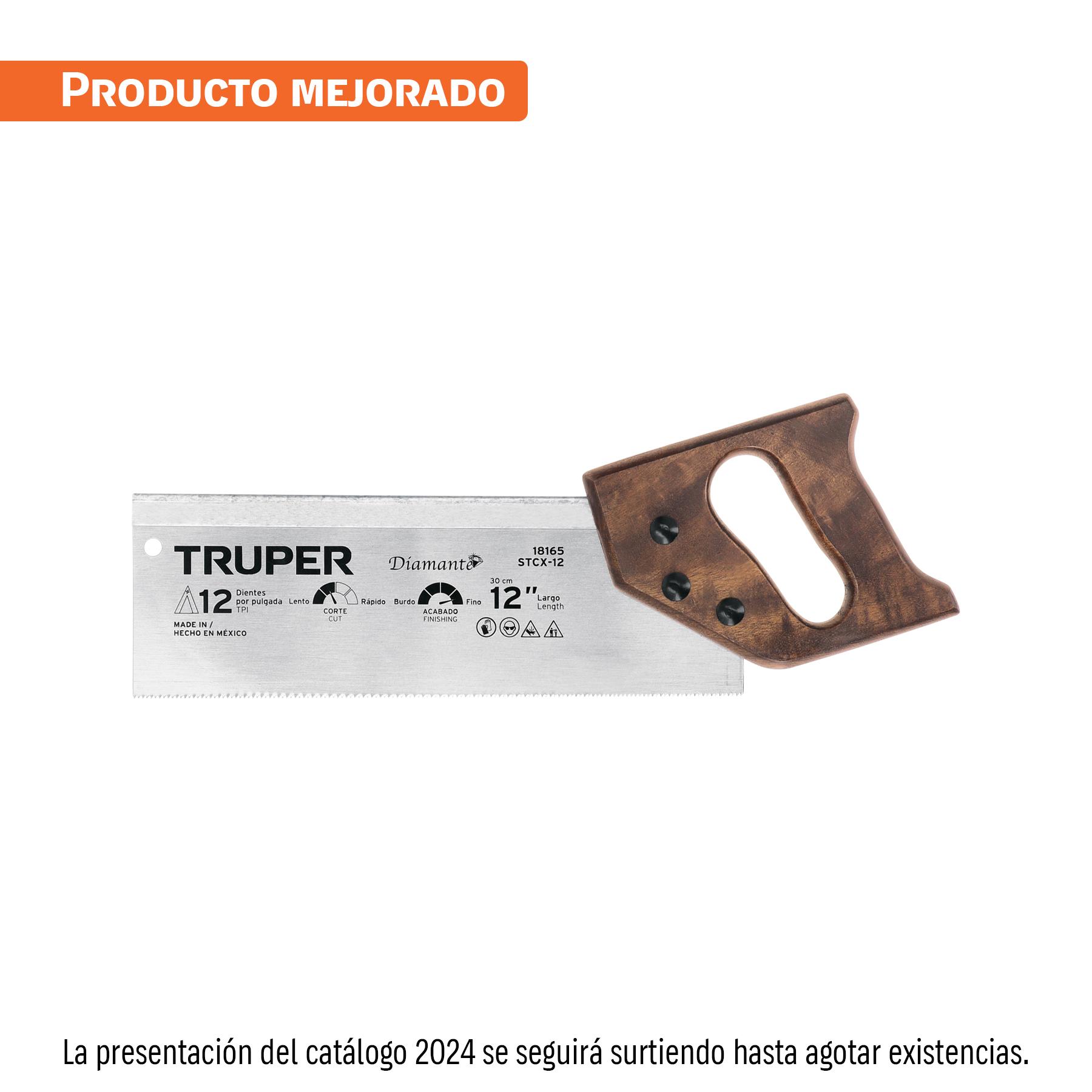 "SERRUCHO DE COSTILLA 12"" DIAMANTE, 9 DPP, TRUPER"