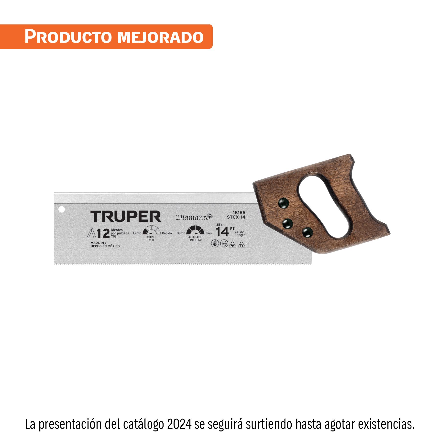 "SERRUCHO DE COSTILLA 14"" DIAMANTE, 9 DPP, TRUPER"