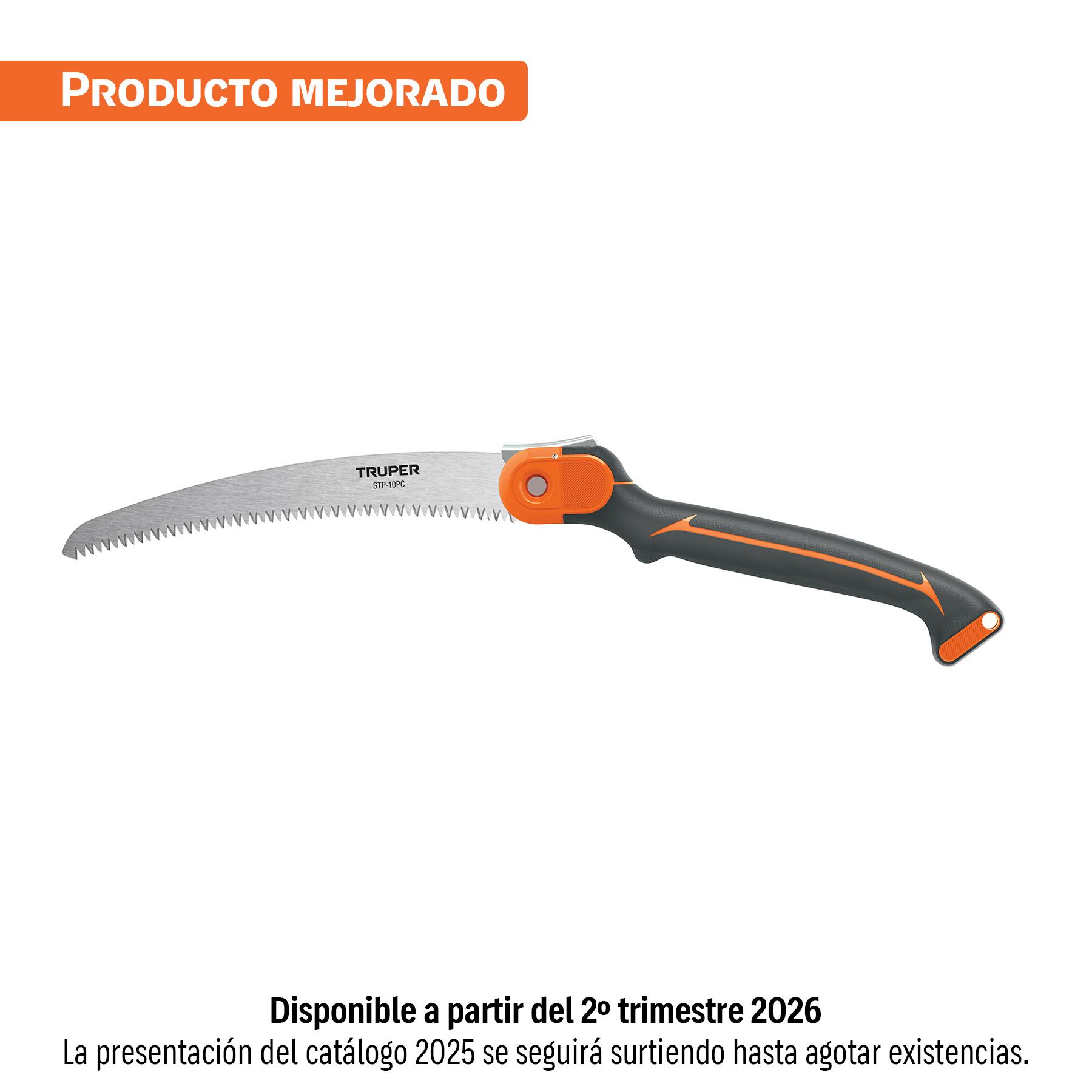 "SERRUCHO PLEGABLE 10"" HOJA CURVA 5 DPP MANGO PLÁSTICO,TRUPER"