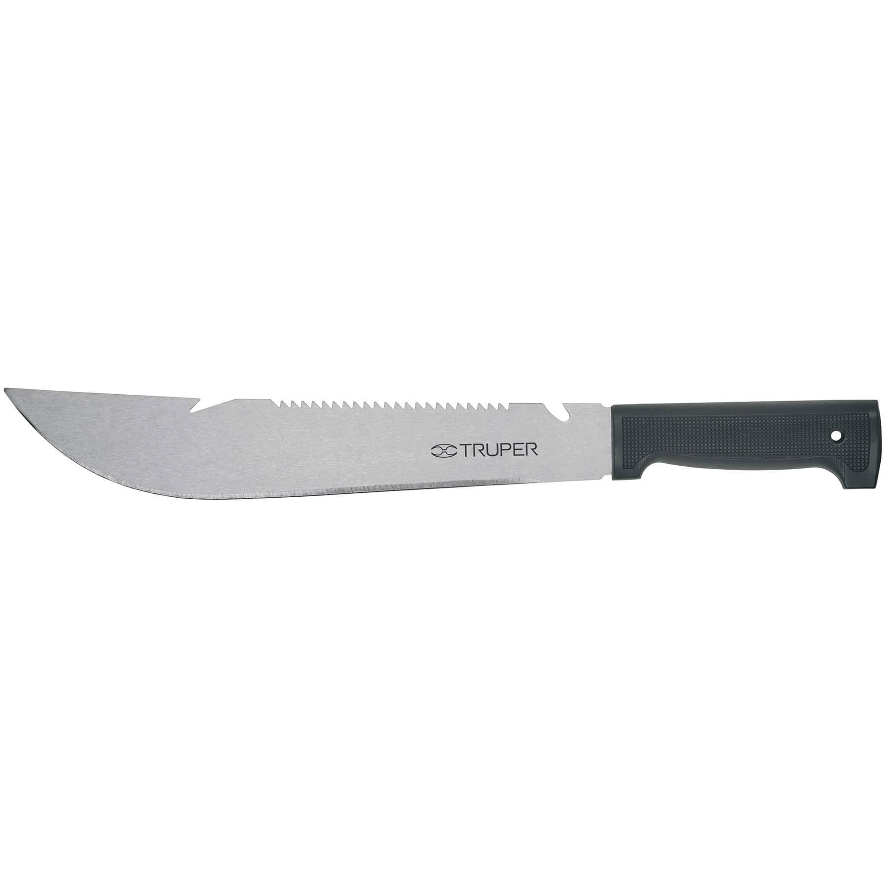 "MACHETE RAMBO 12"", CACHA INYECTADA NEGRA, TRUPER"