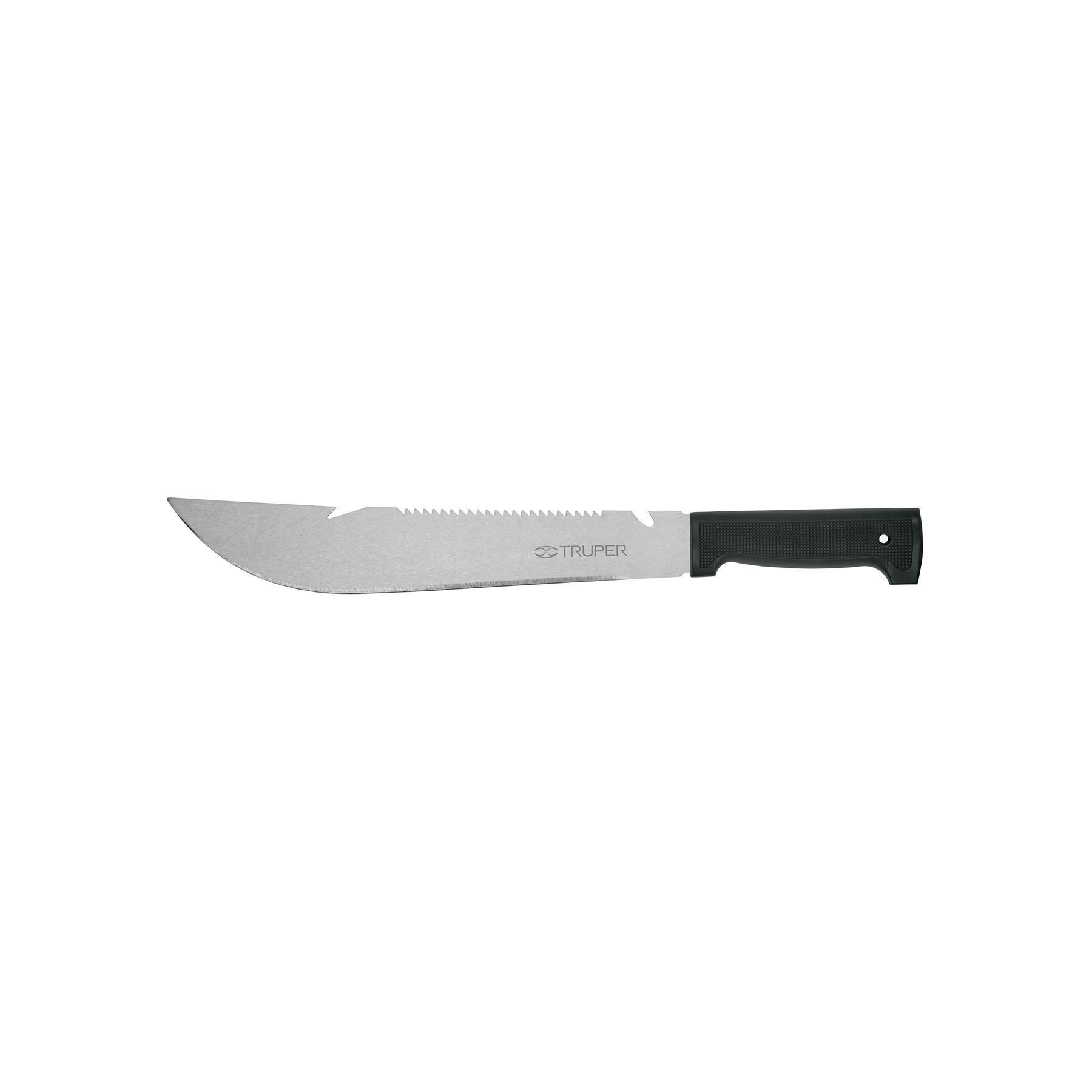 "MACHETE RAMBO 12"", CACHA INYECTADA NEGRA, CON FUNDA, TRUPER"