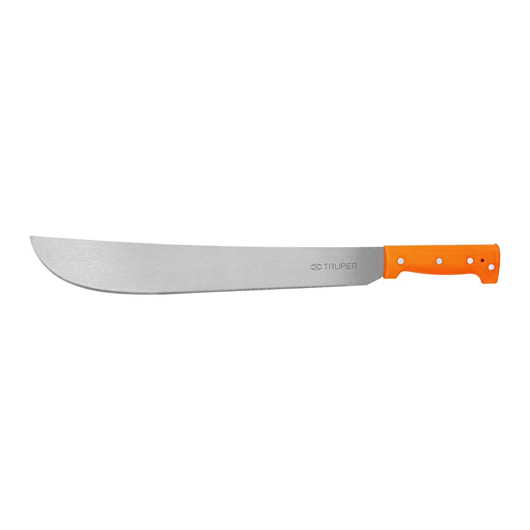 "MACHETE ESTÁNDAR 16"" CACHA NARANJA REMACHADA, TRUPER"