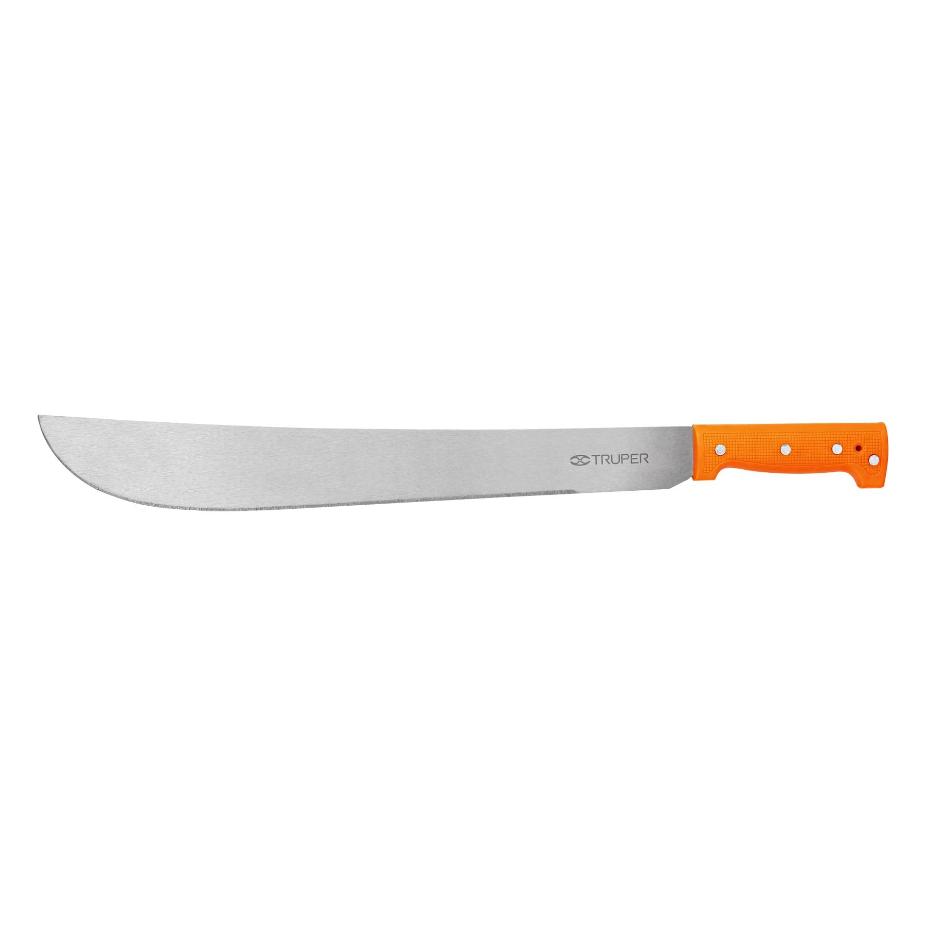"MACHETE ESTÁNDAR 18"" CACHA NARANJA REMACHADA, TRUPER"