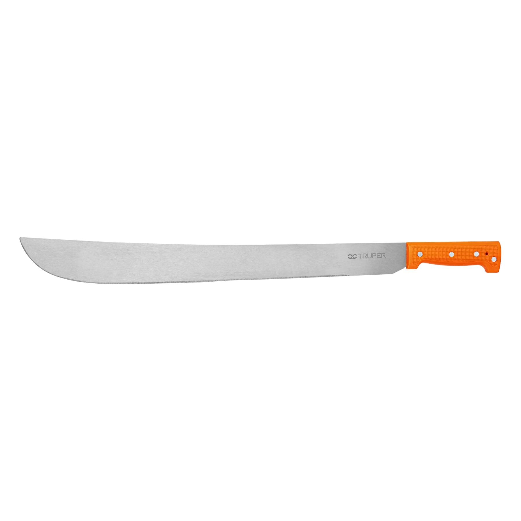 "MACHETE ESTÁNDAR 22"" CACHA NARANJA REMACHADA, TRUPER"