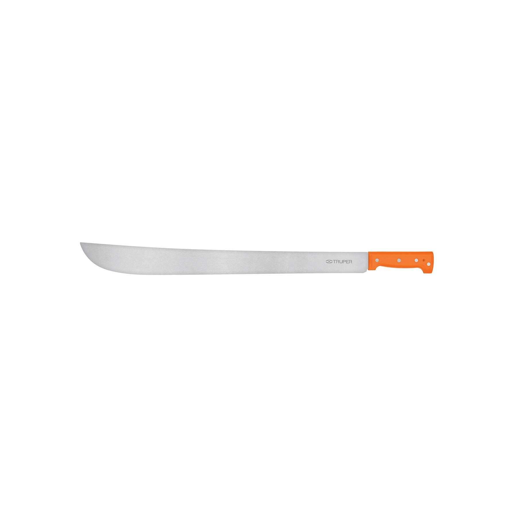 "MACHETE ESTÁNDAR 24"" CACHA NARANJA REMACHADA, TRUPER"