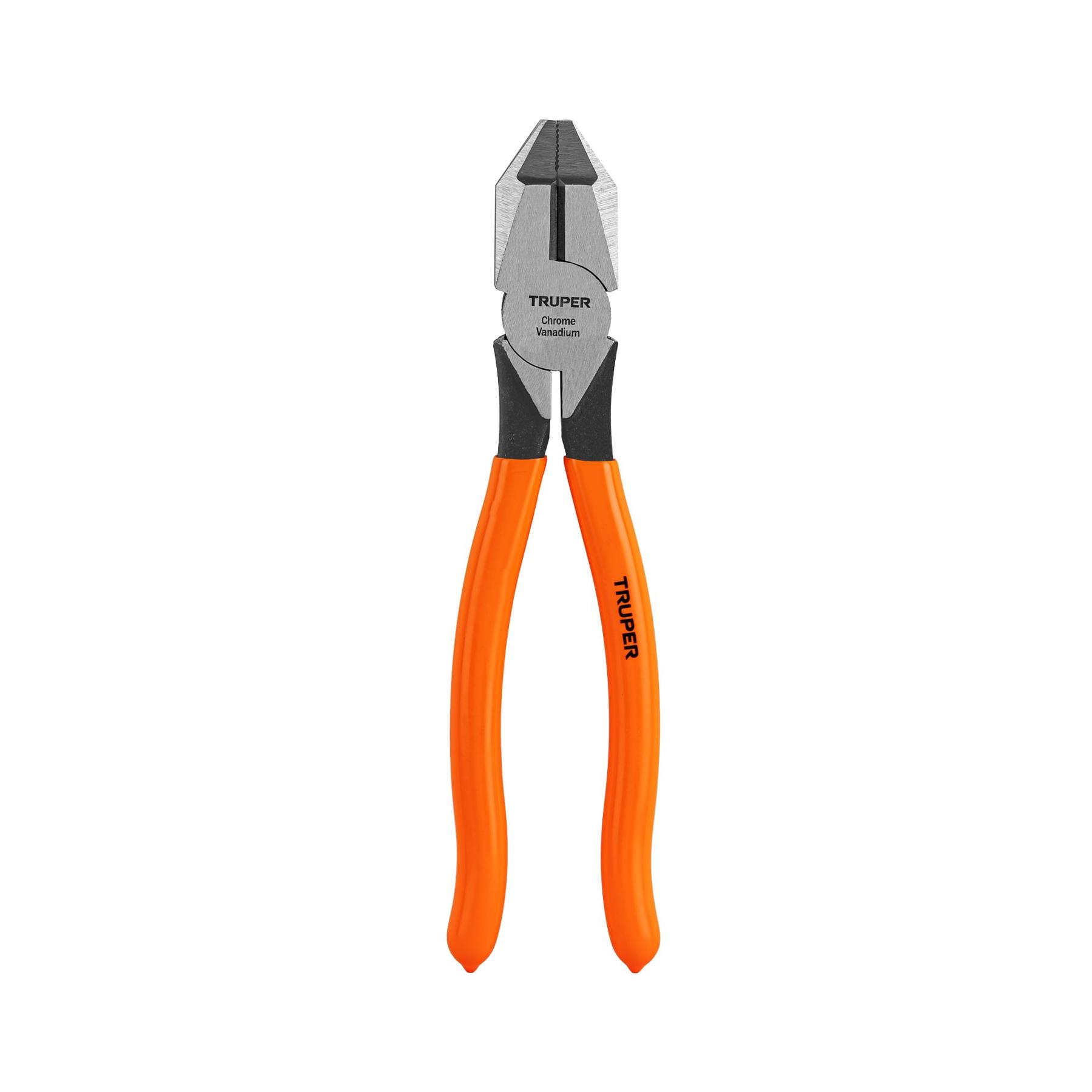 "PINZA PARA ELECTRICISTA 8"" USO RUDO, MANGO PVC, TRUPER"