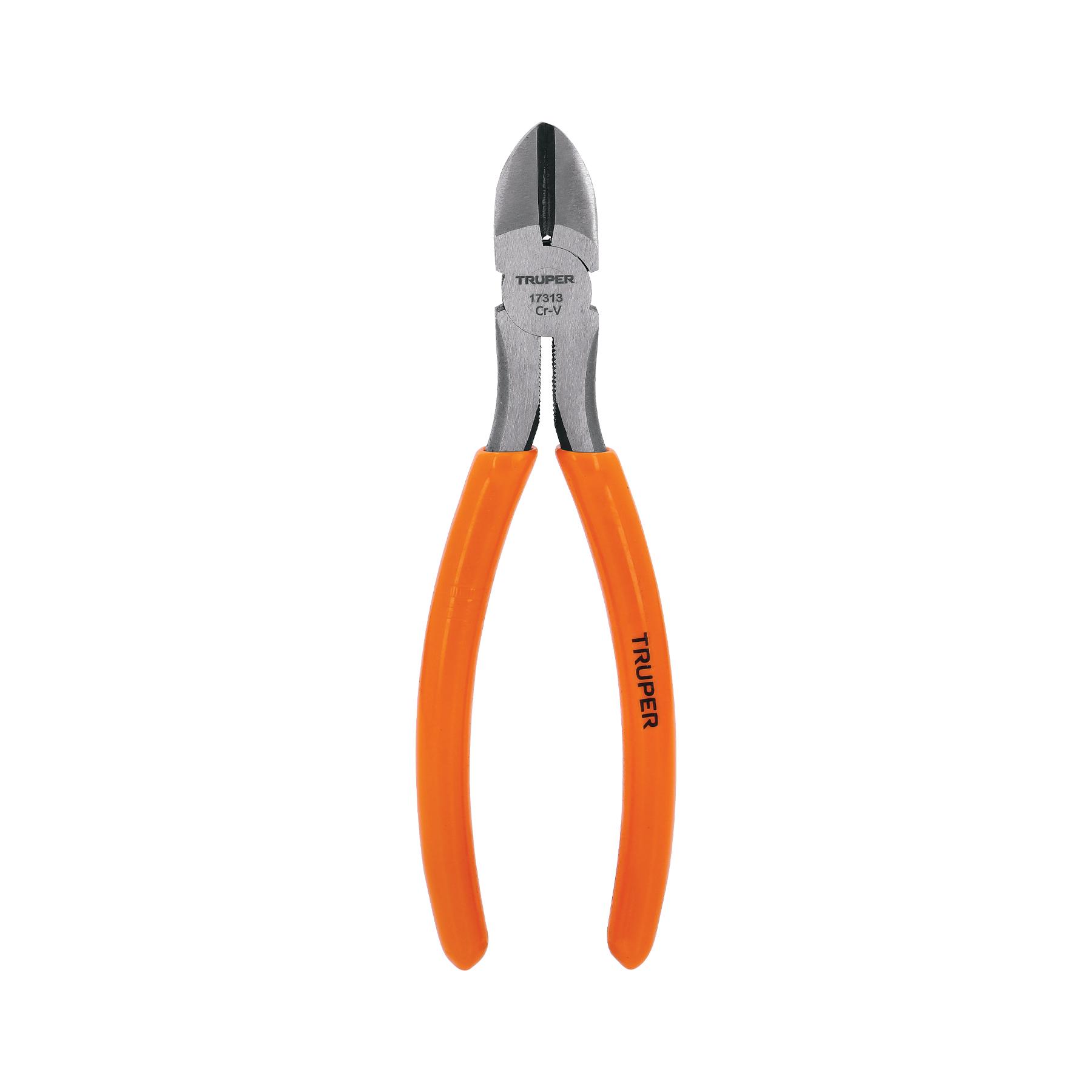 "PINZA DE CORTE DIAGONAL 7"" MANGO DE PVC, TRUPER"