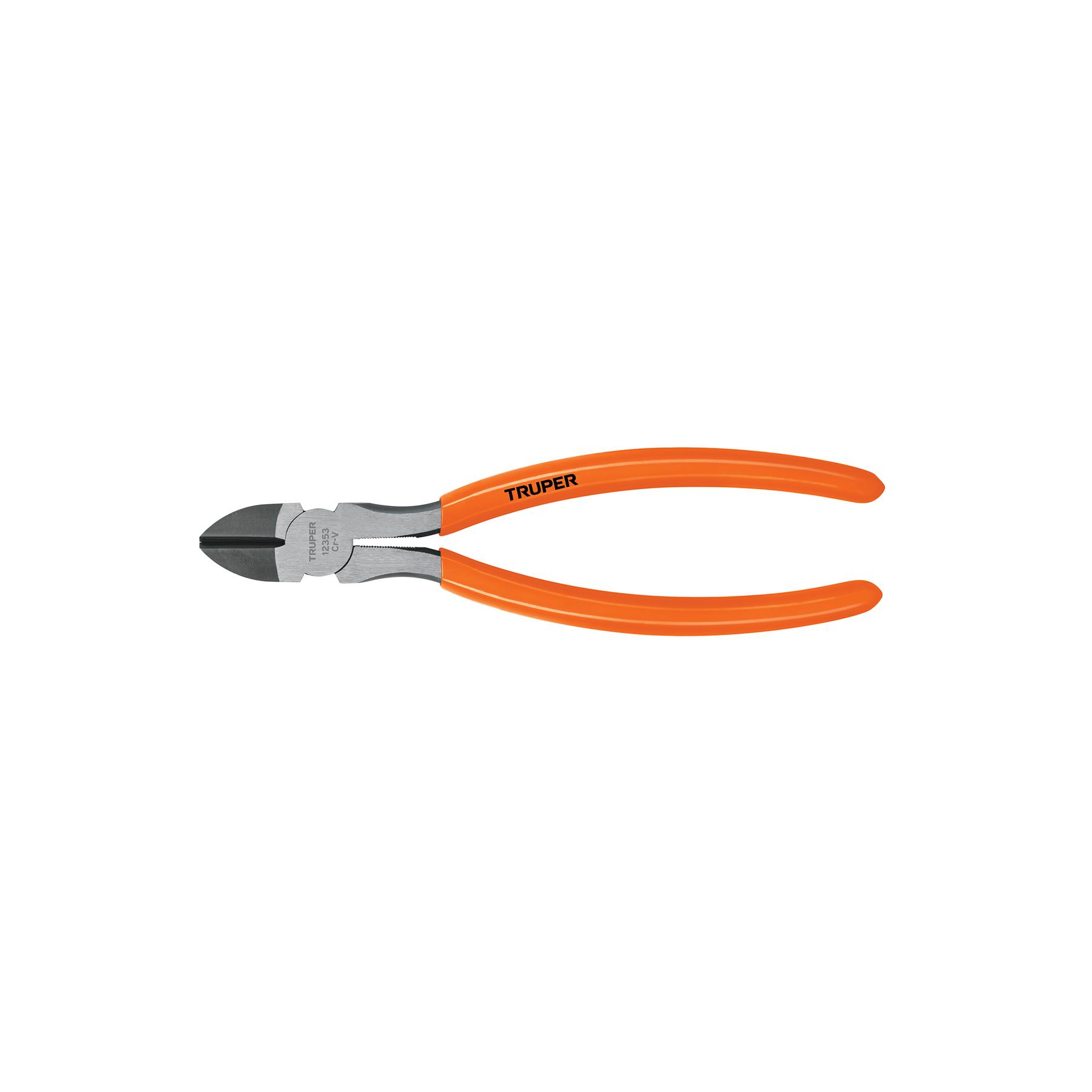 "PINZA DE CORTE DIAGONAL 8"" MANGO DE PVC, TRUPER"