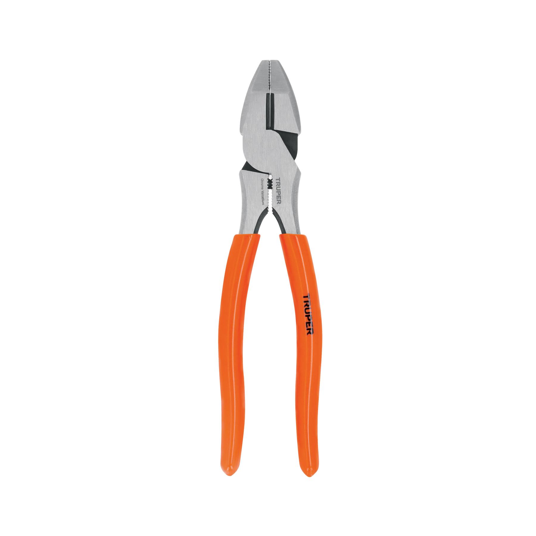 "PINZA PARA ELECTRICISTA 8"" ALTA PALANCA MANGO PVC, TRUPER"
