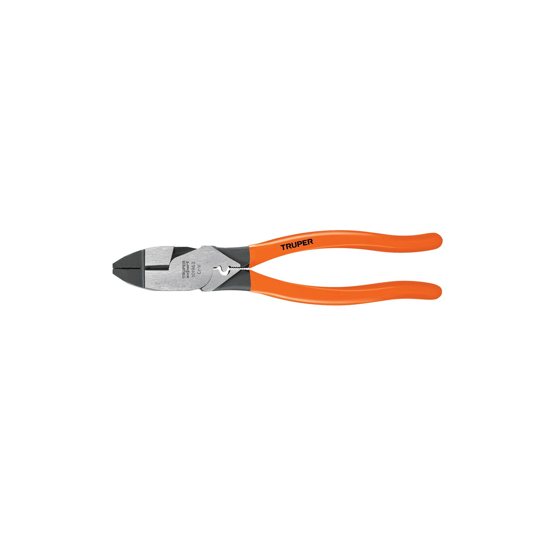"PINZA PARA ELECTRICISTA 9"" C/PONCHADOR DE TERMINALES, EXPERT"