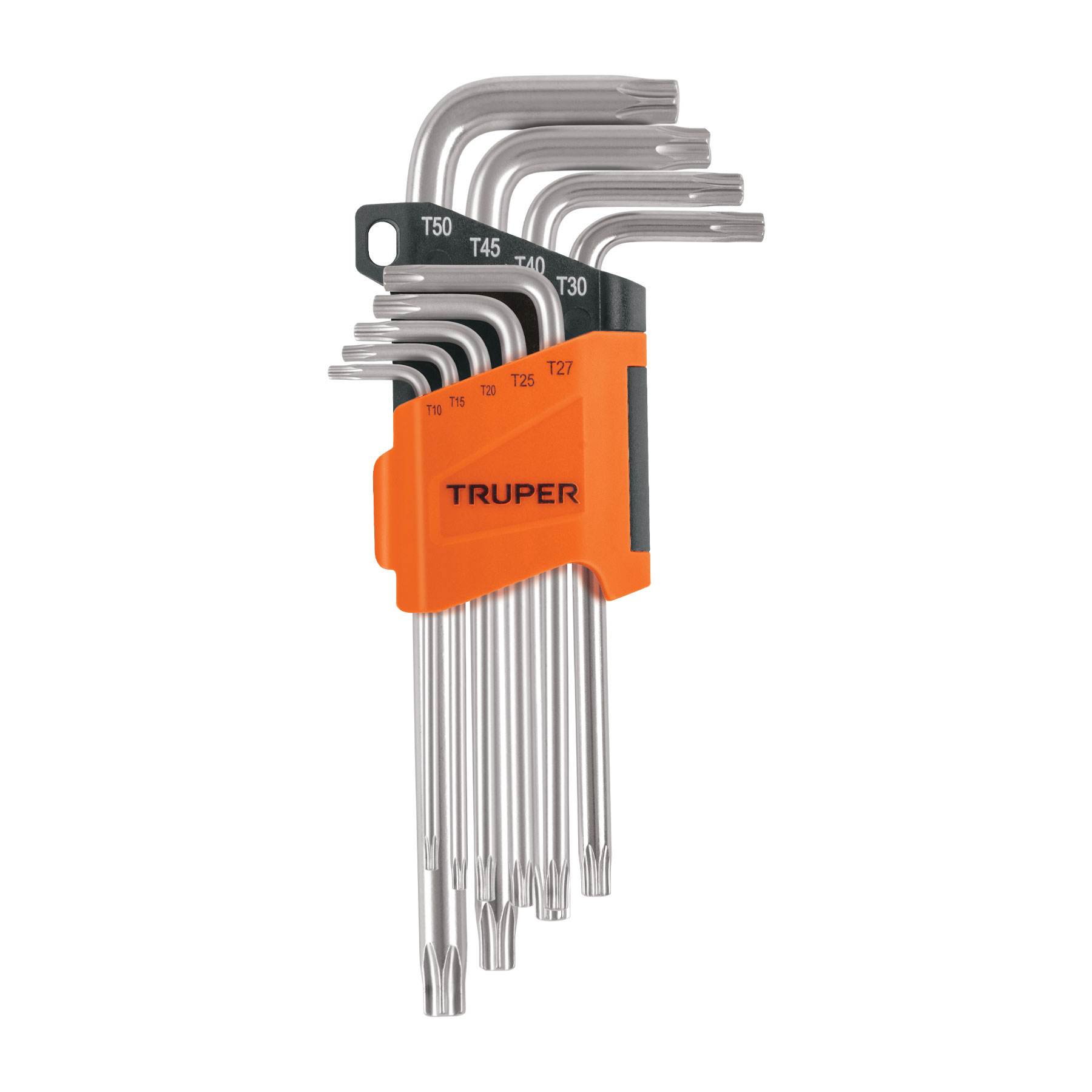 JUEGO DE 9 LLAVES TORX LARGAS CON ORGANIZADOR ABATIBLE