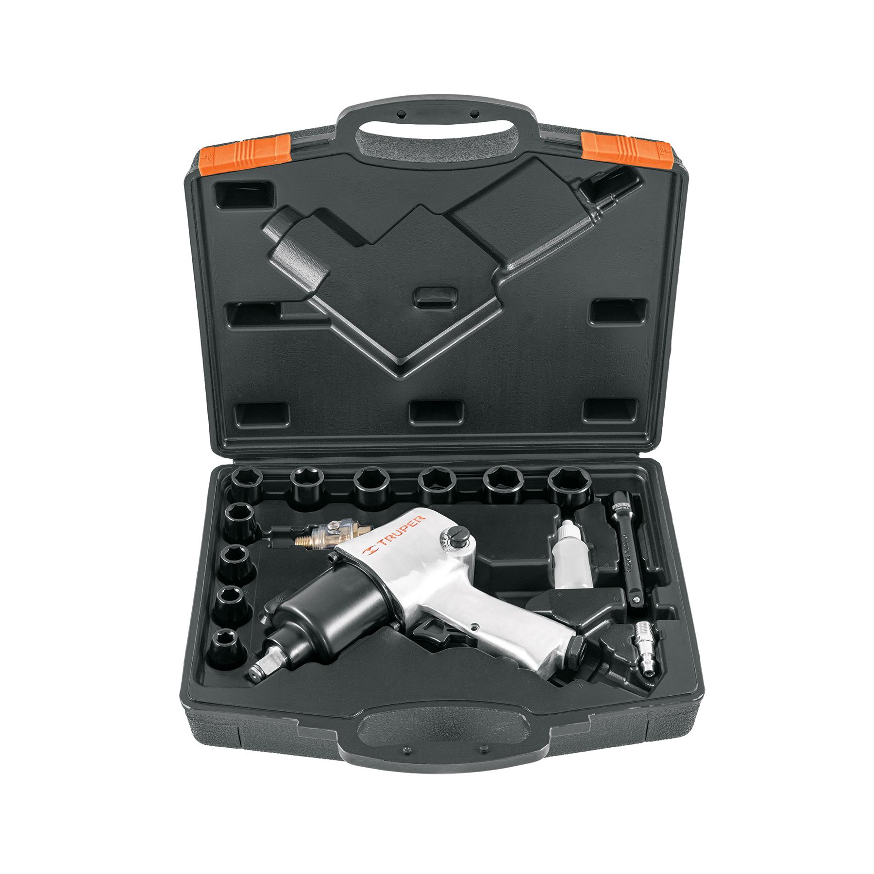 "KIT DE LLAVE (PISTOLA) DE IMPACTO 1/2"" IND, ESTUCHE PLÁSTICO"