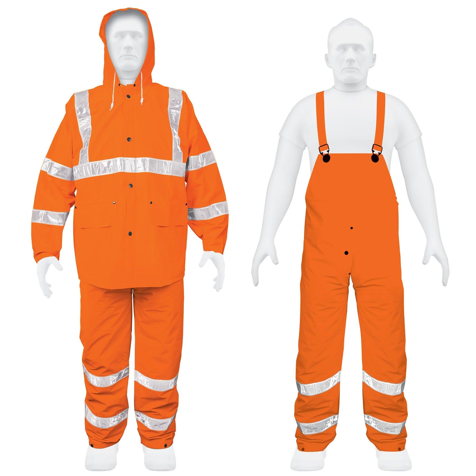 CONJUNTO IMPERMEABLE DOBLE CAPA NARANJA CON REFLEJANTE, M