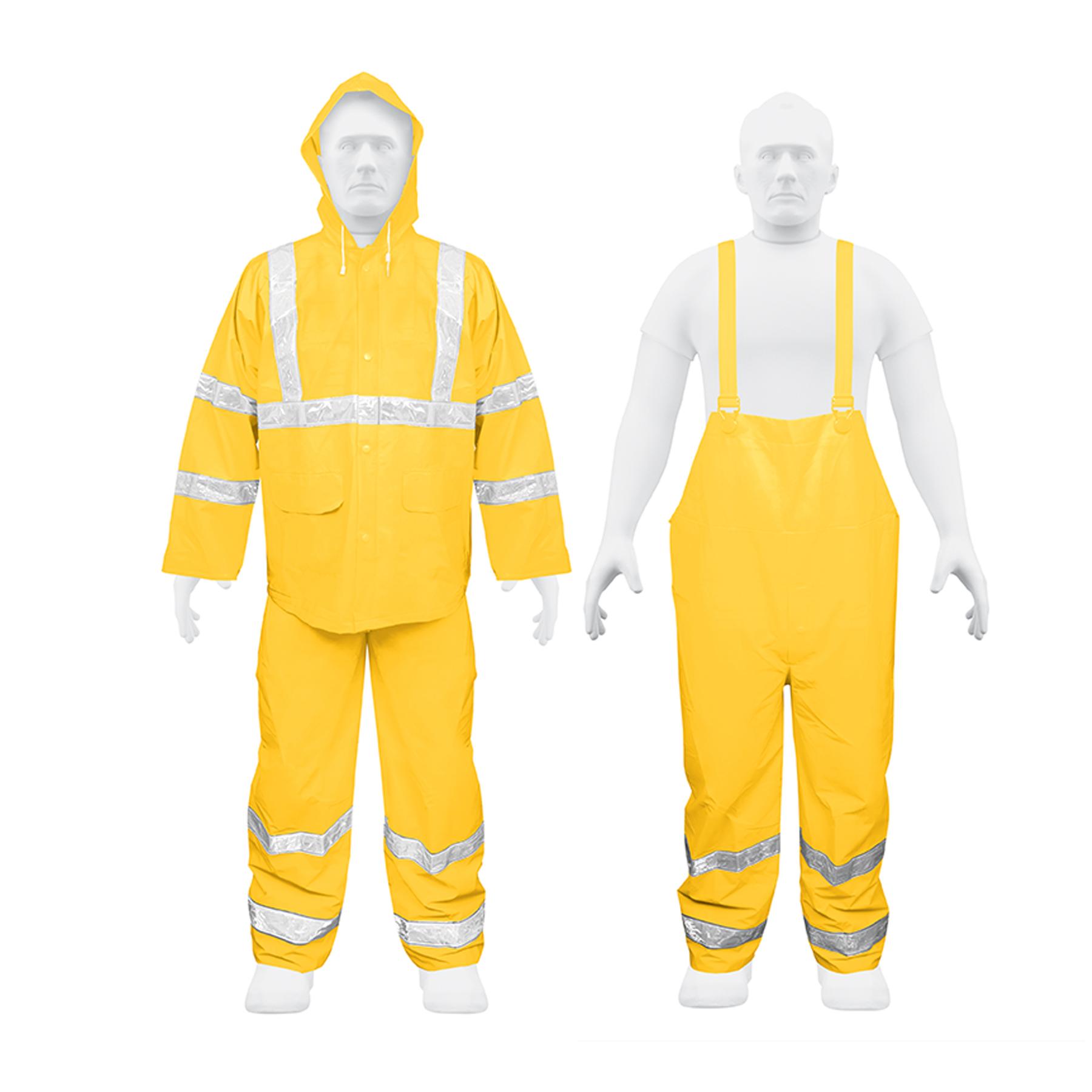 CONJUNTO IMPERMEABLE DOBLE CAPA AMARILLO CON REFLEJANTE, M