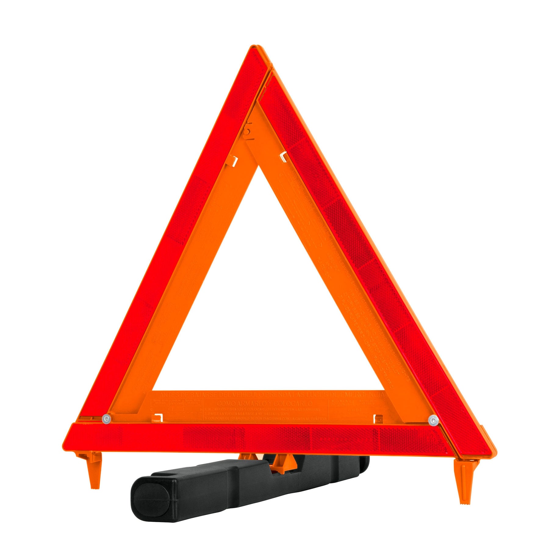TRIÁNGULO DE SEGURIDAD DE 44 CM DE ALTO CON ESTUCHE PLÁSTICO