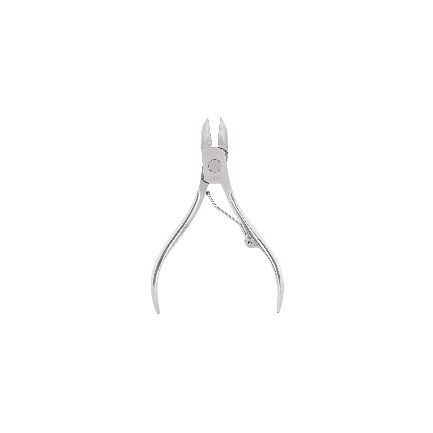 "ALICATE PARA PEDICURE 4"", CABEZA CURVA DE ACERO INOXIDABLE"