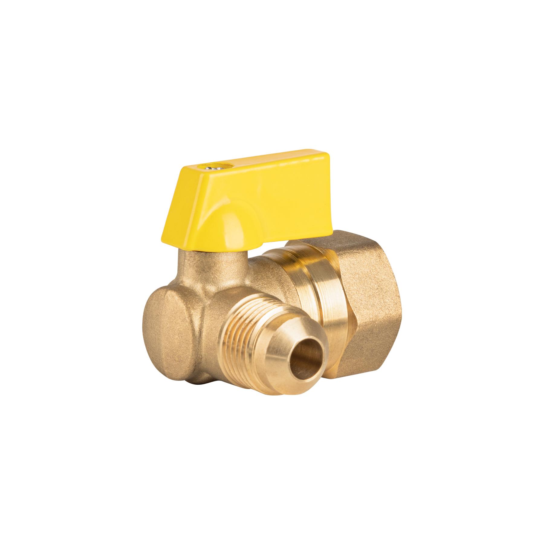 "VÁLVULA DE CONTROL DE LATÓN, ANGULAR PARA GAS, 3/8X1/2"""