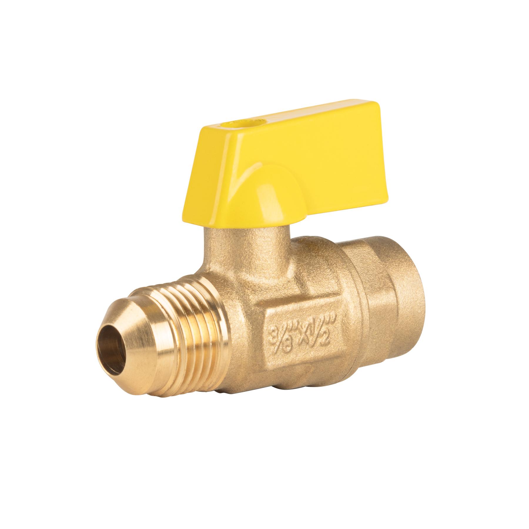 "VÁLVULA DE CONTROL DE LATÓN PARA GAS,3/8X1/2"" SOLDABLE"