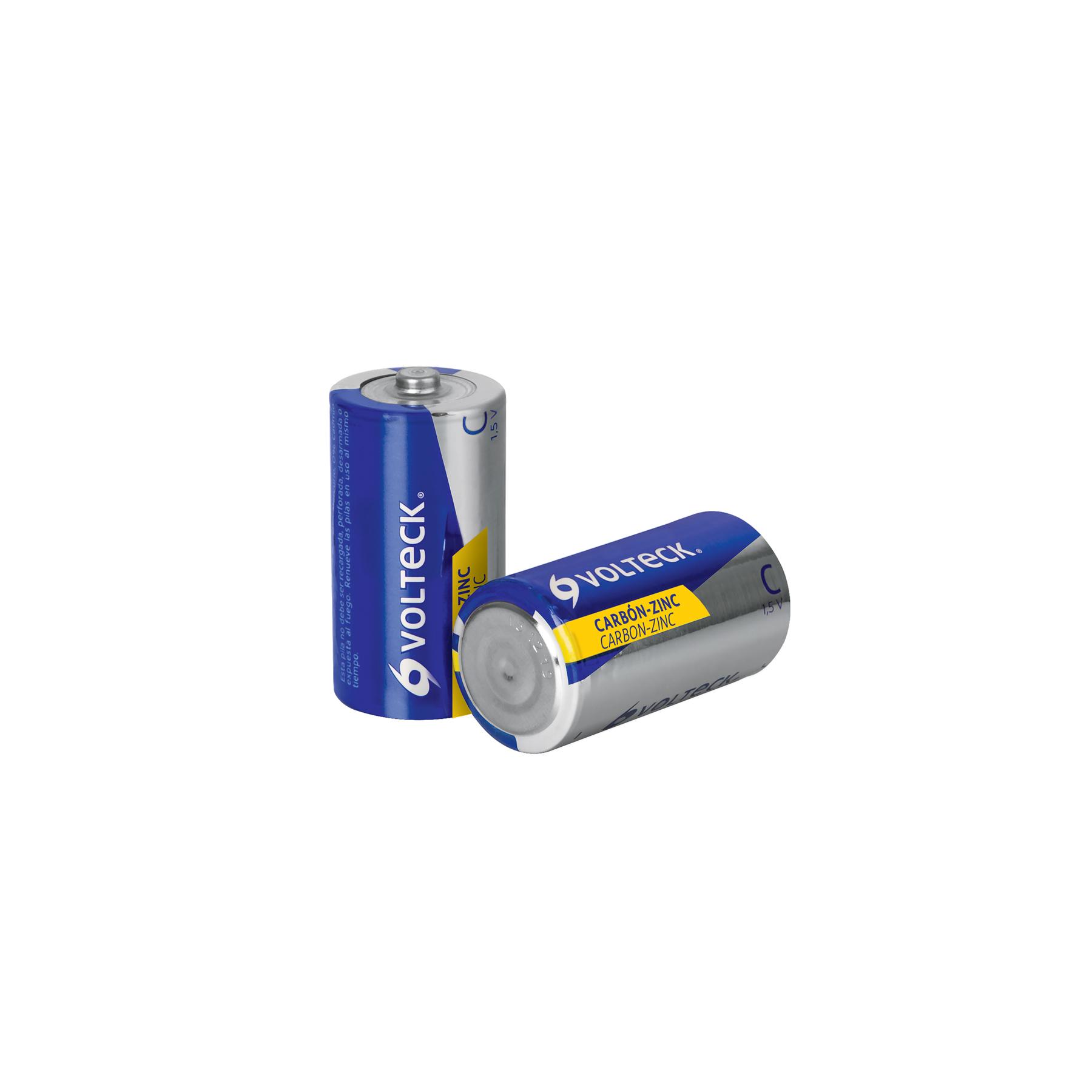 BLÍSTER CON 2 PILAS ZINC-CARBÓN TAMAÑO C, VOLTECK