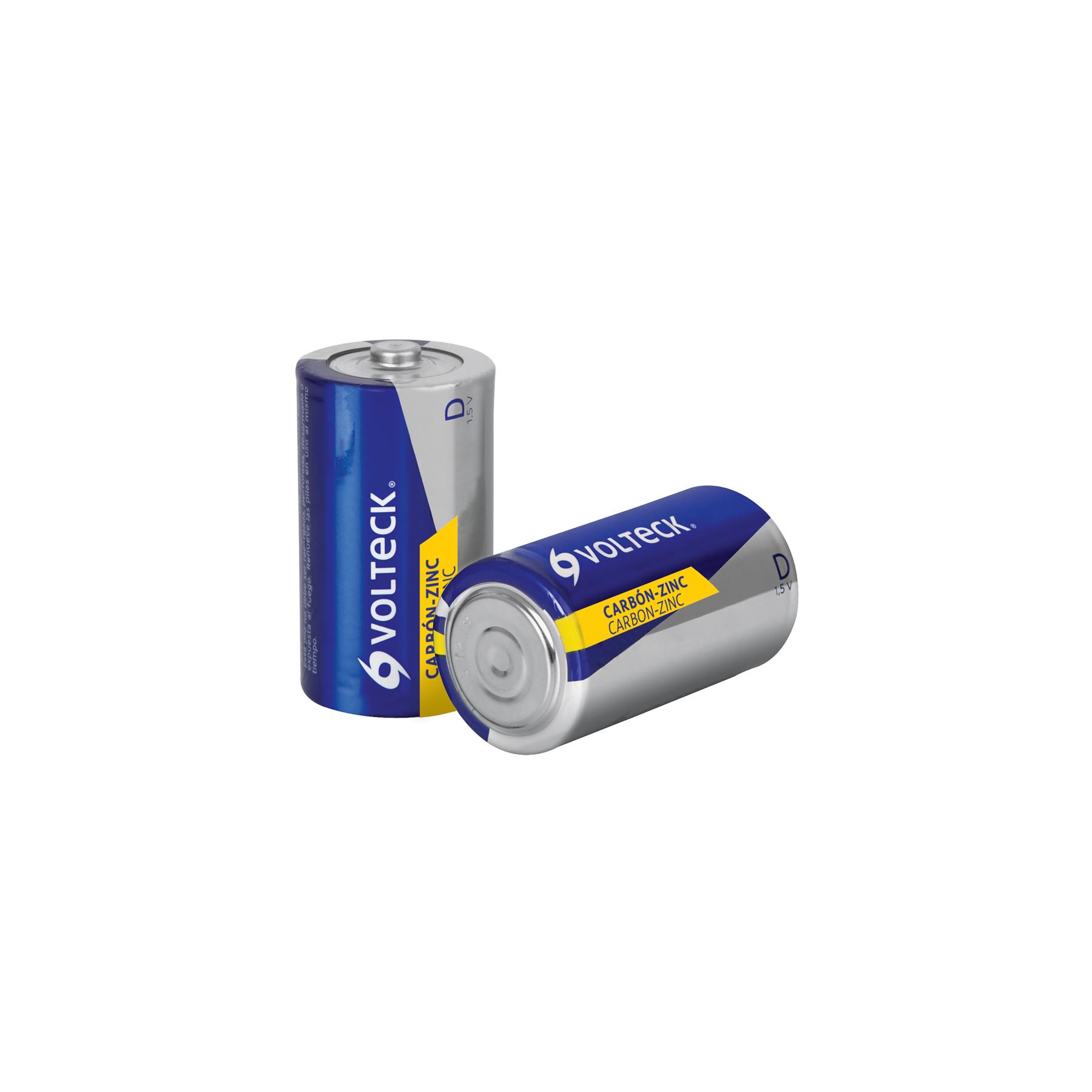 BLÍSTER CON 2 PILAS ZINC-CARBÓN TAMAÑO D, VOLTECK